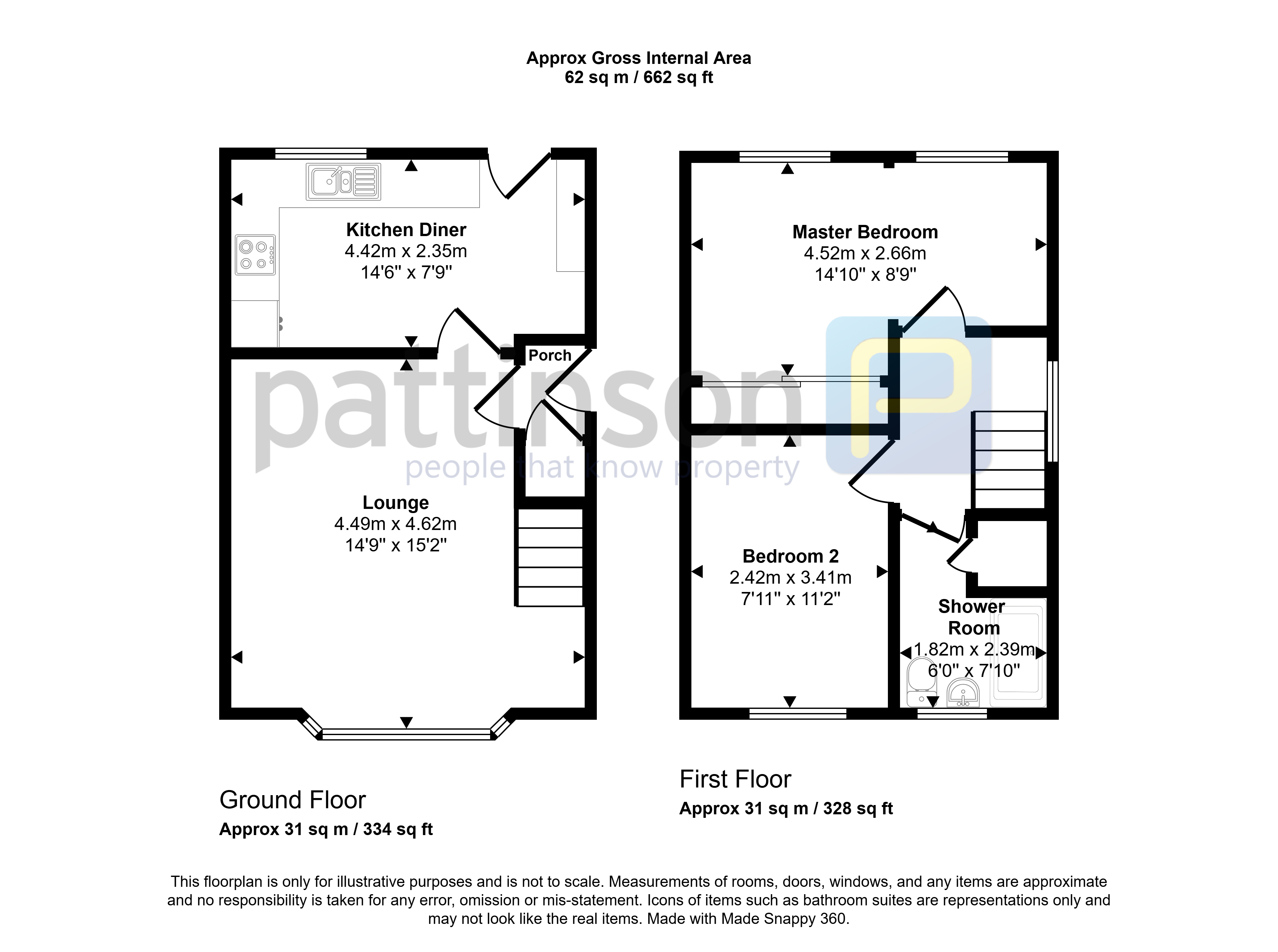 16, Malvern Close, Ashington floorplan