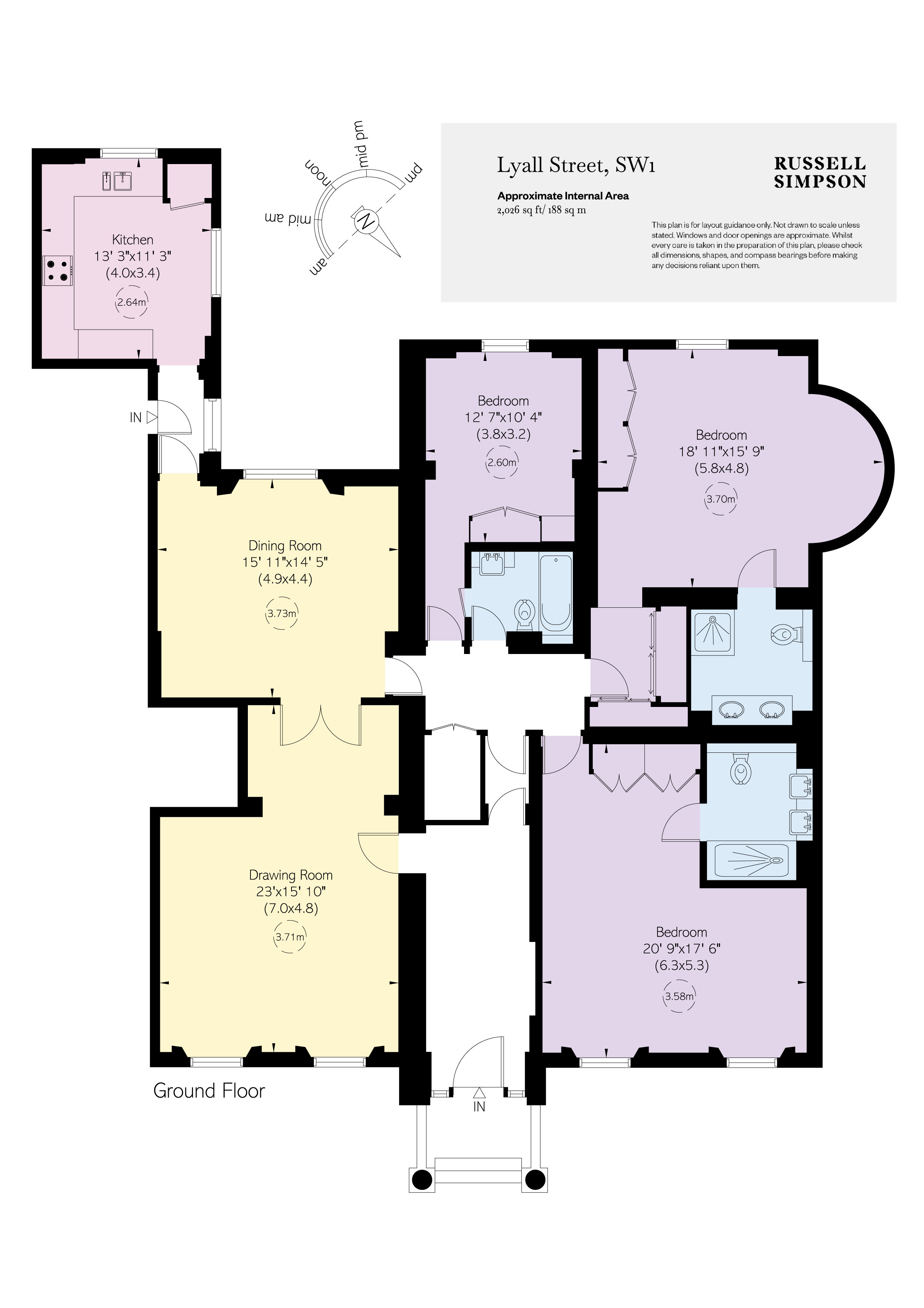 Flat 4, 2-3, Lyall Street, Belgravia floorplan