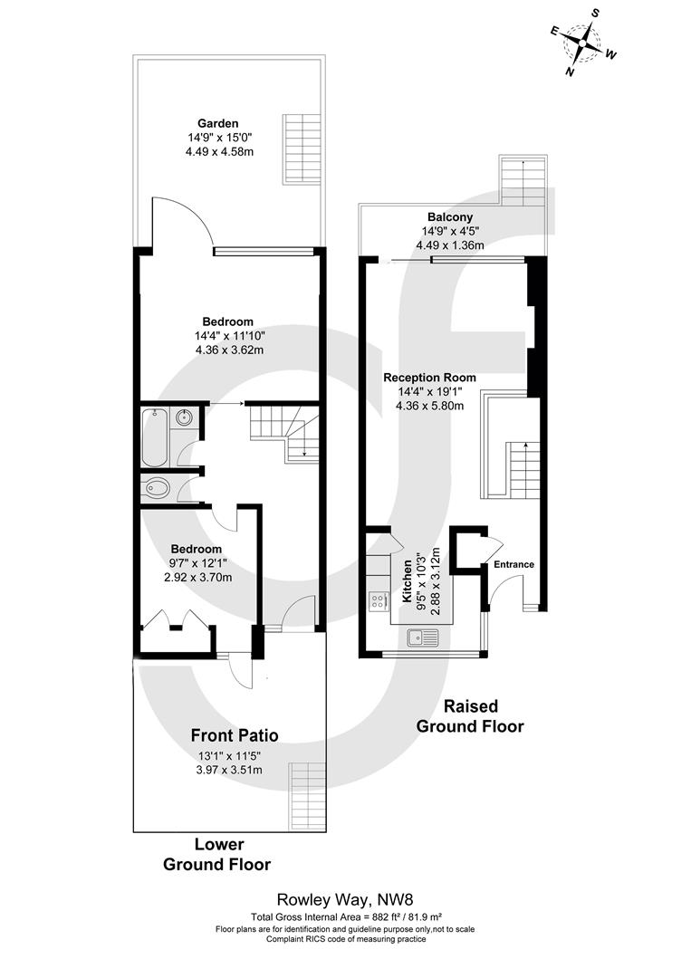 94B, Rowley Way, London floorplan