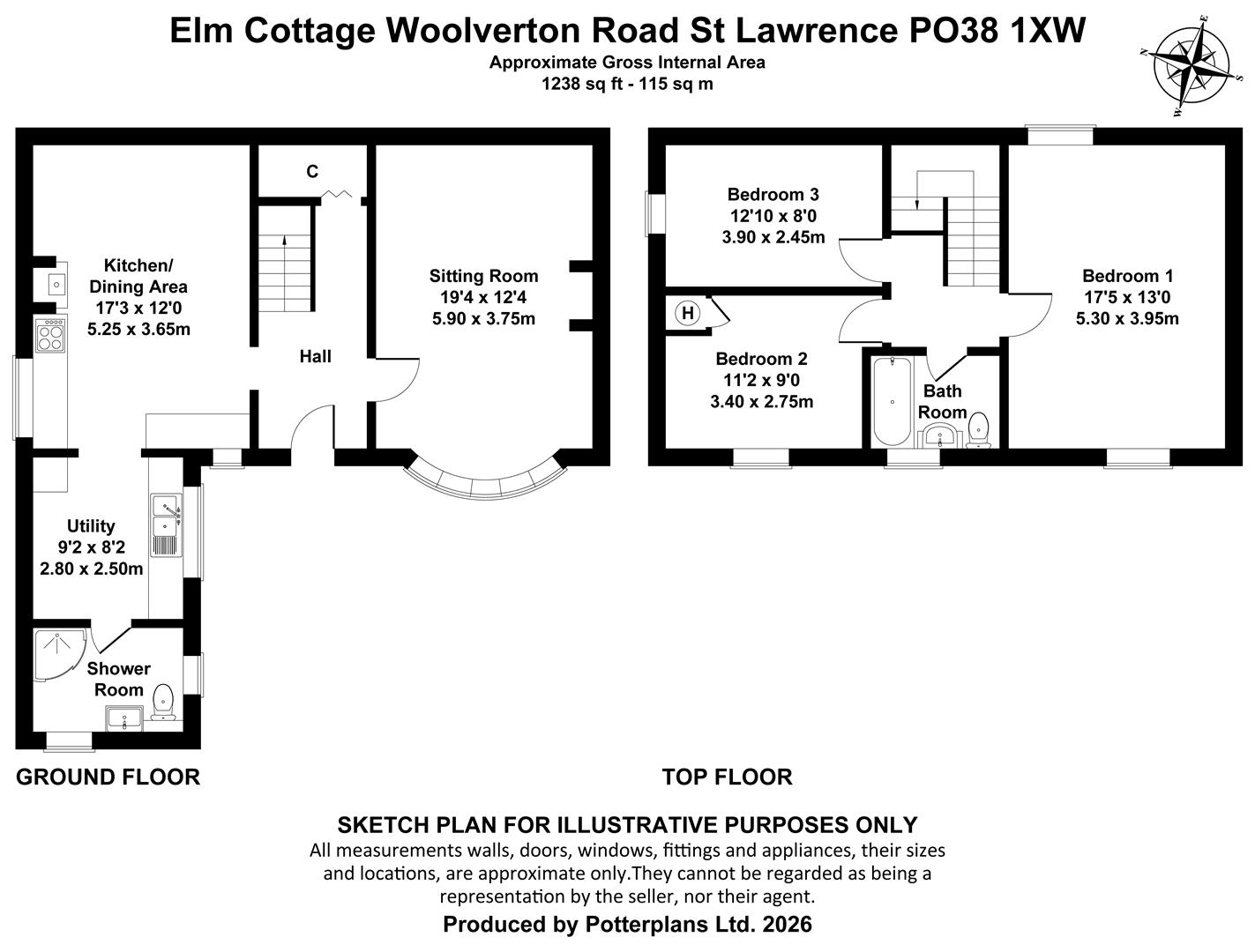 Elm Cottage, Woolverton Road, St. Lawrence floorplan