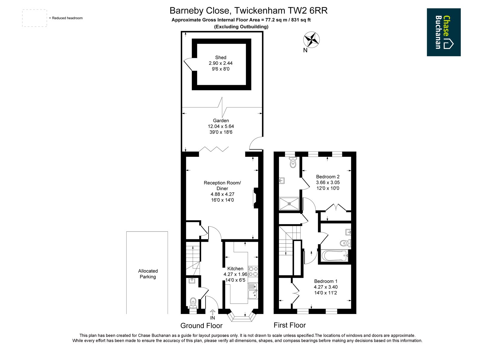 14, Barneby Close, Twickenham floorplan