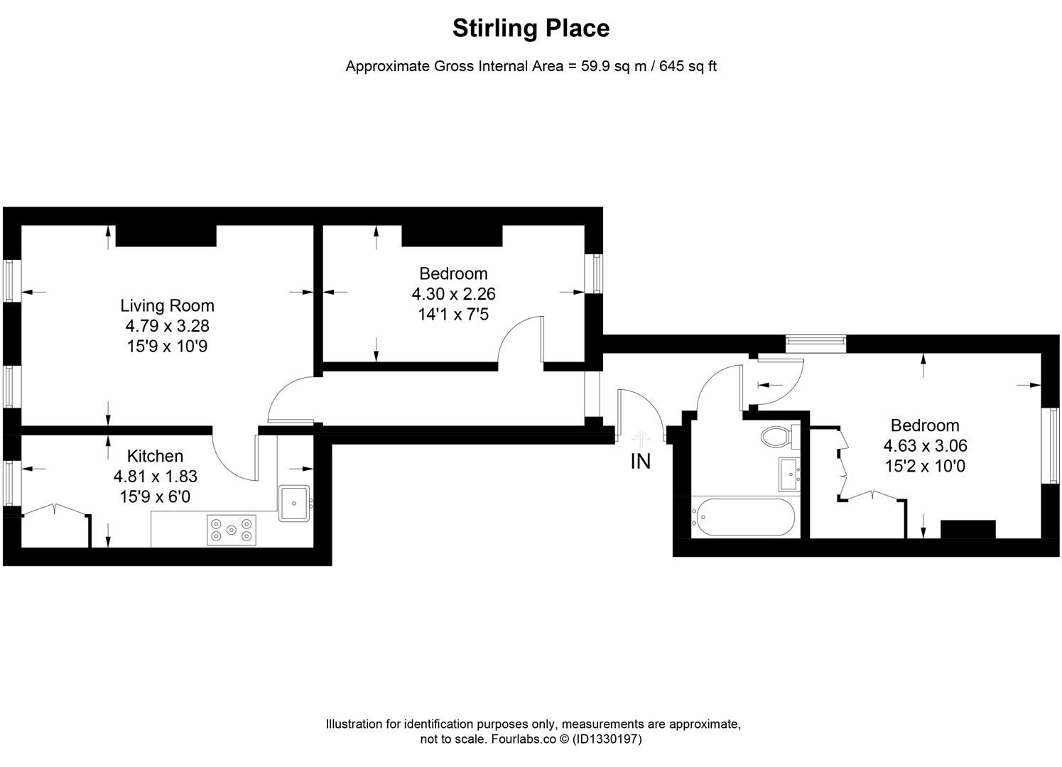 First Floor Flat, 50, Stirling Place, Hove floorplan
