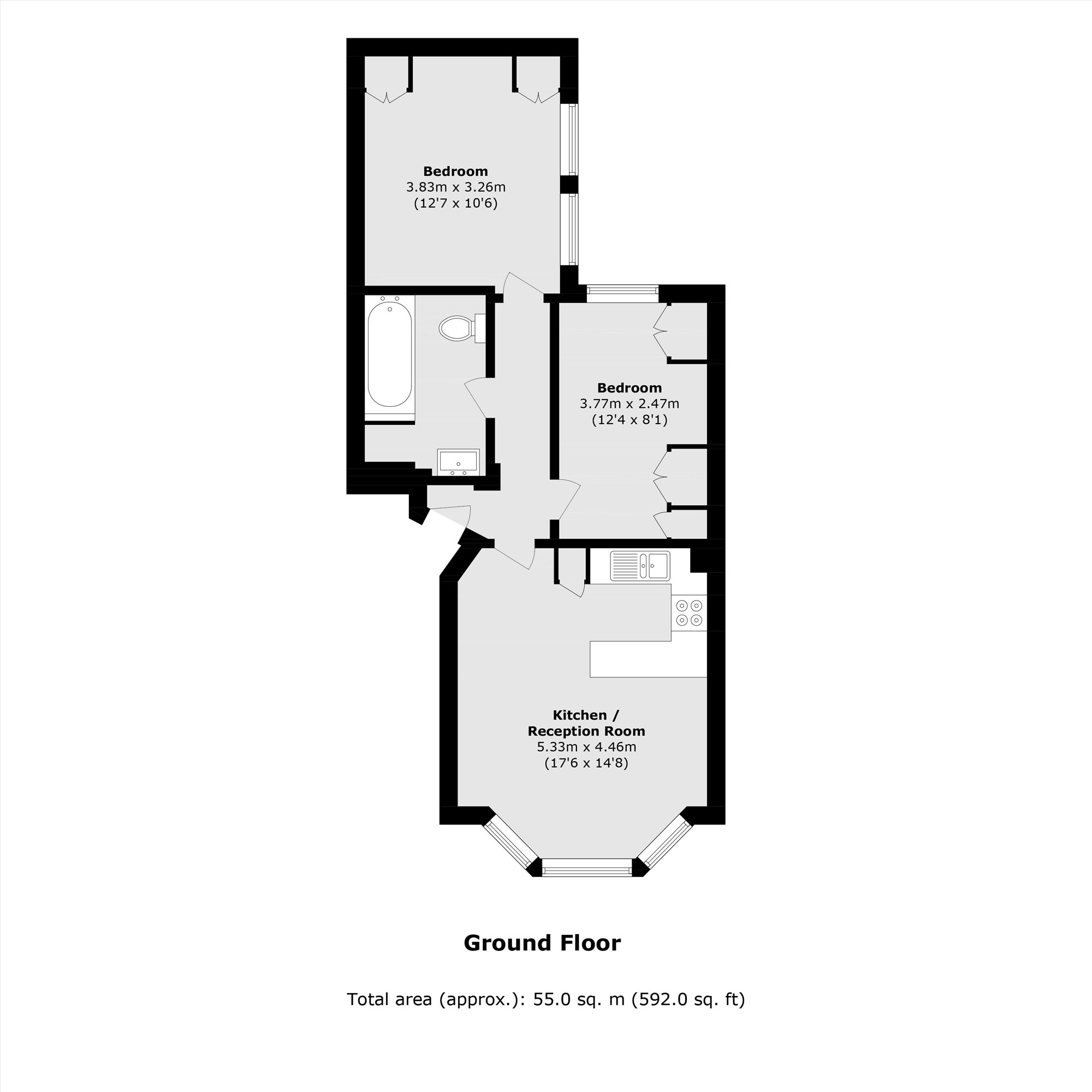 Ground Floor Flat, 5, Fairholme Road, LONDON floorplan