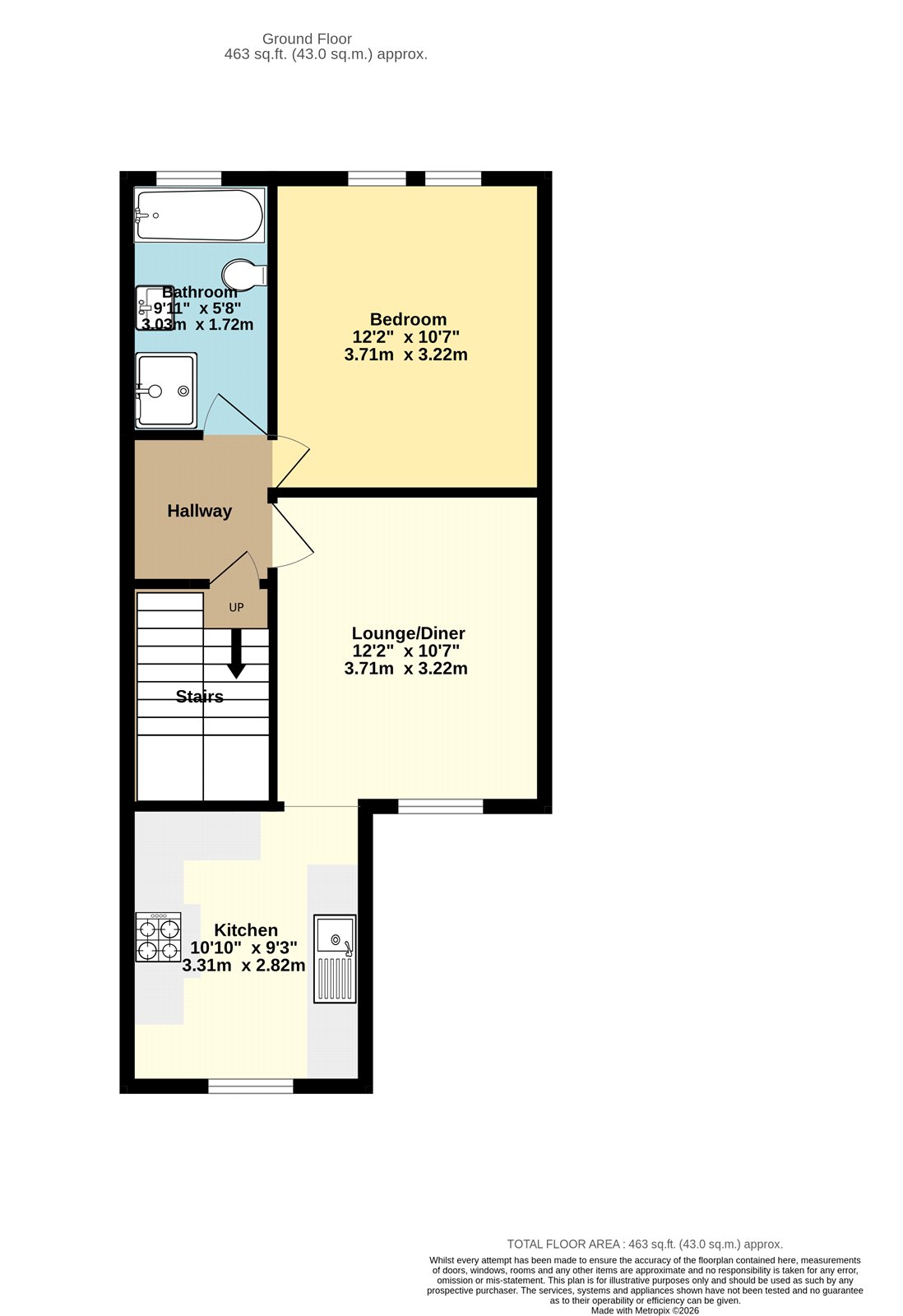 First Floor Flat, 271, Gloucester Road, Bristol floorplan
