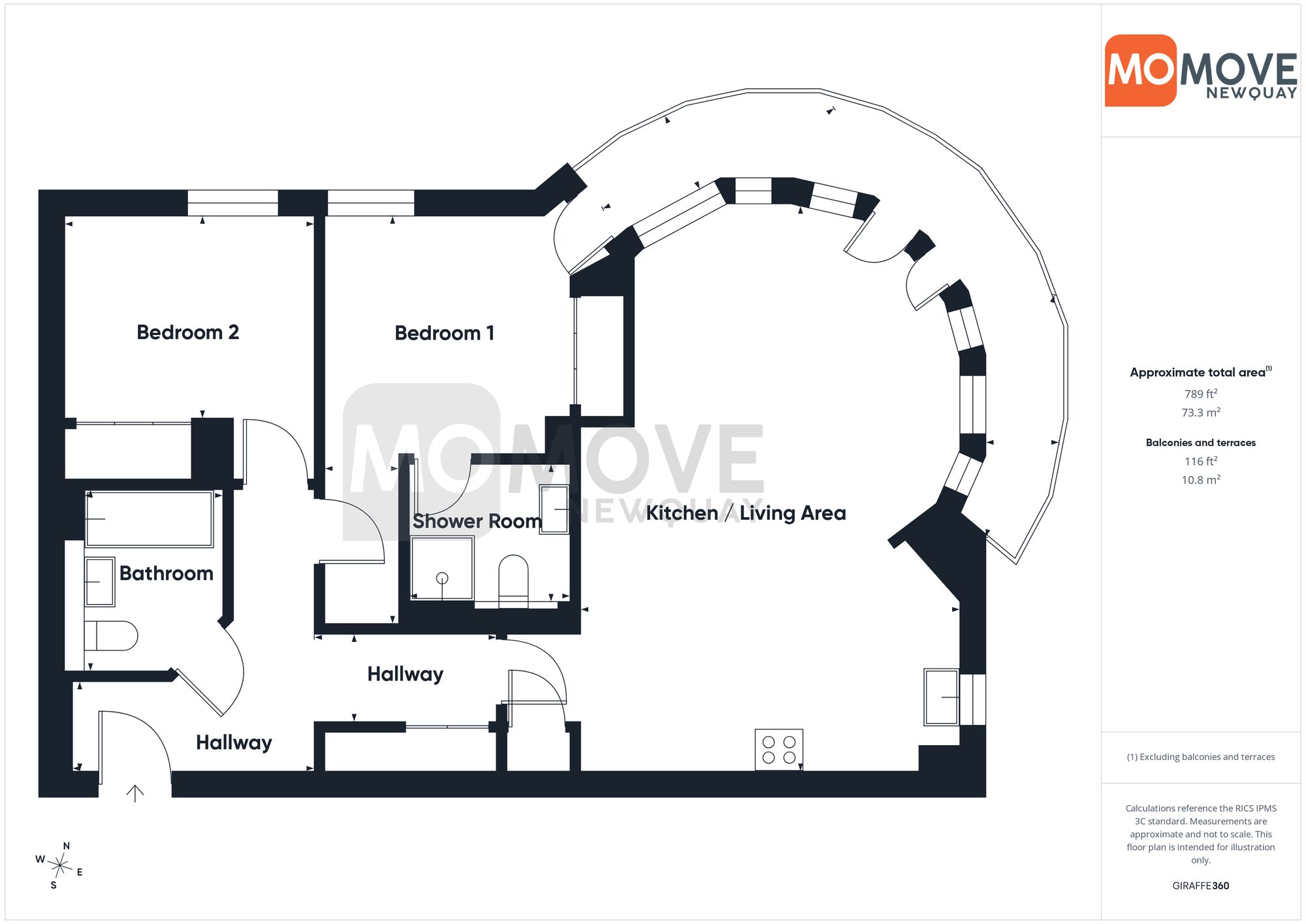 Apt 16, Horizons, Newquay floorplan
