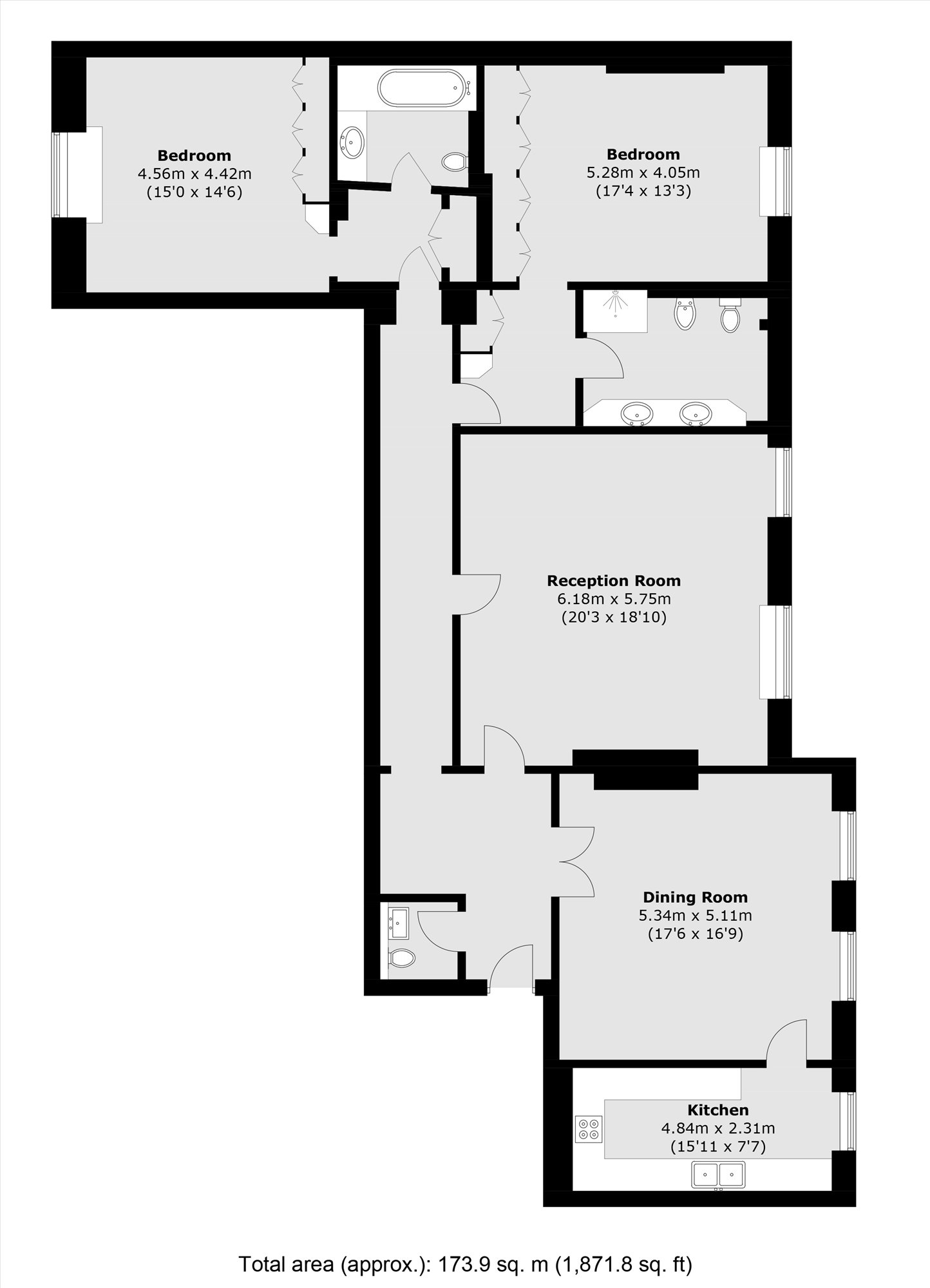 Flat 5, 14-15, Fitzhardinge Street, London floorplan