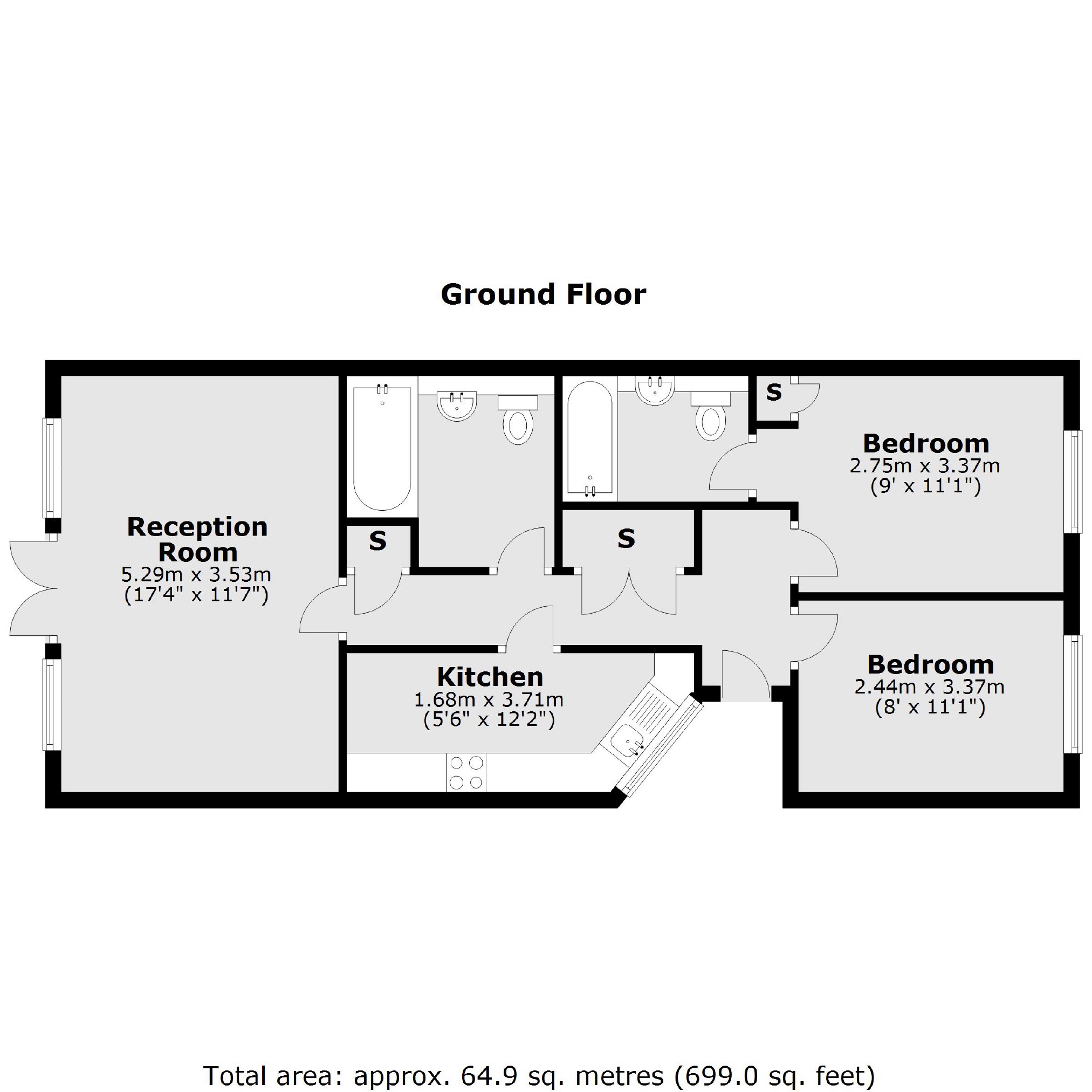 Flat 8, Nairn Court, 7, Trinity Road, London floorplan