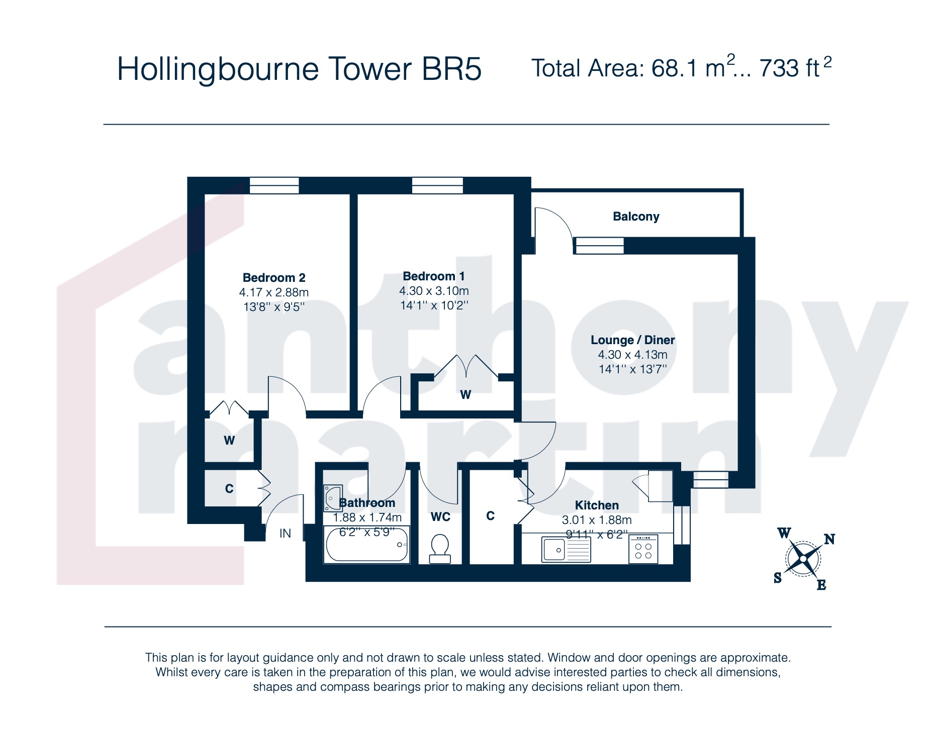 7 Hollingbourne Tower,, Westwell Close, Kent floorplan