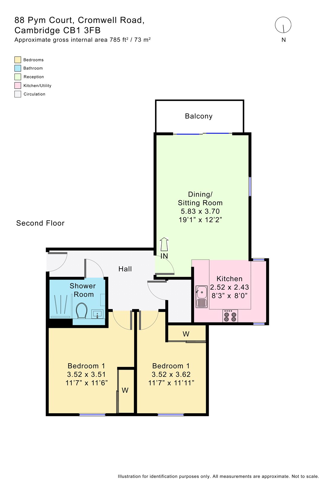 2 Bedrooms Flat to rent in Pym Court, Cromwell Road, Cambridge, Cambridgeshire CB1