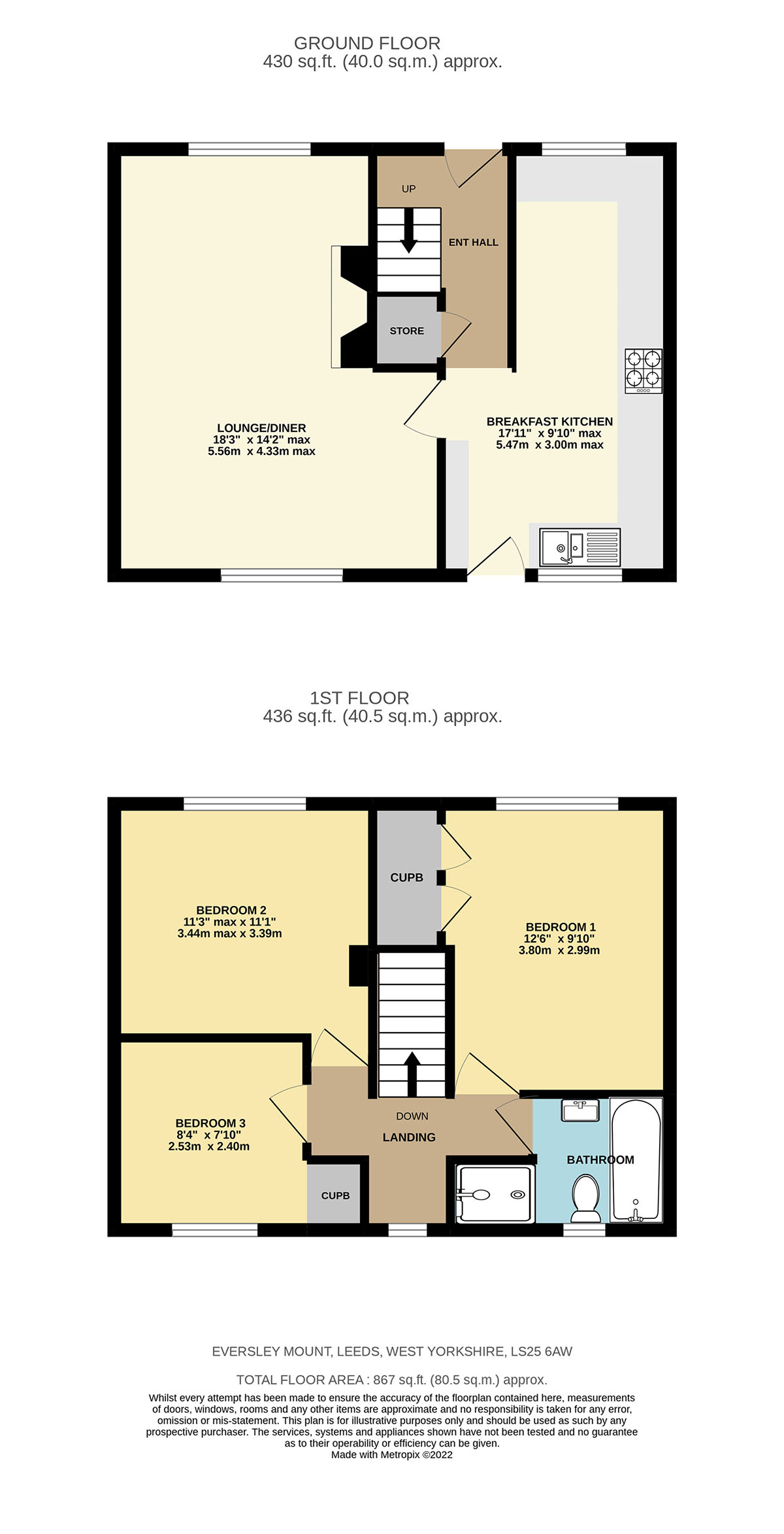 25, Eversley Mount, Leeds floorplan