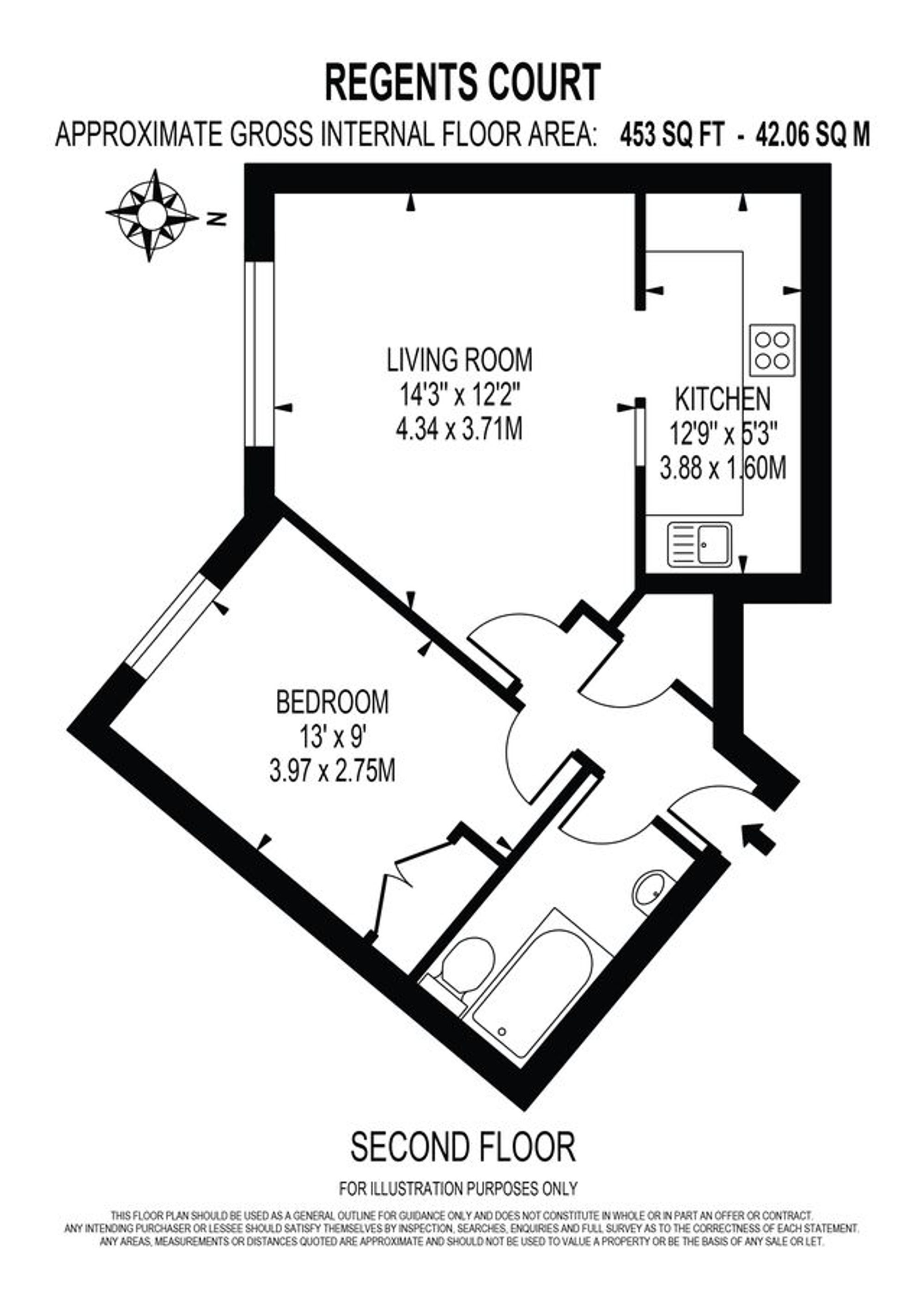 Flat 110, Regents Court Sopwith Way, Kingston Upon Thames floorplan