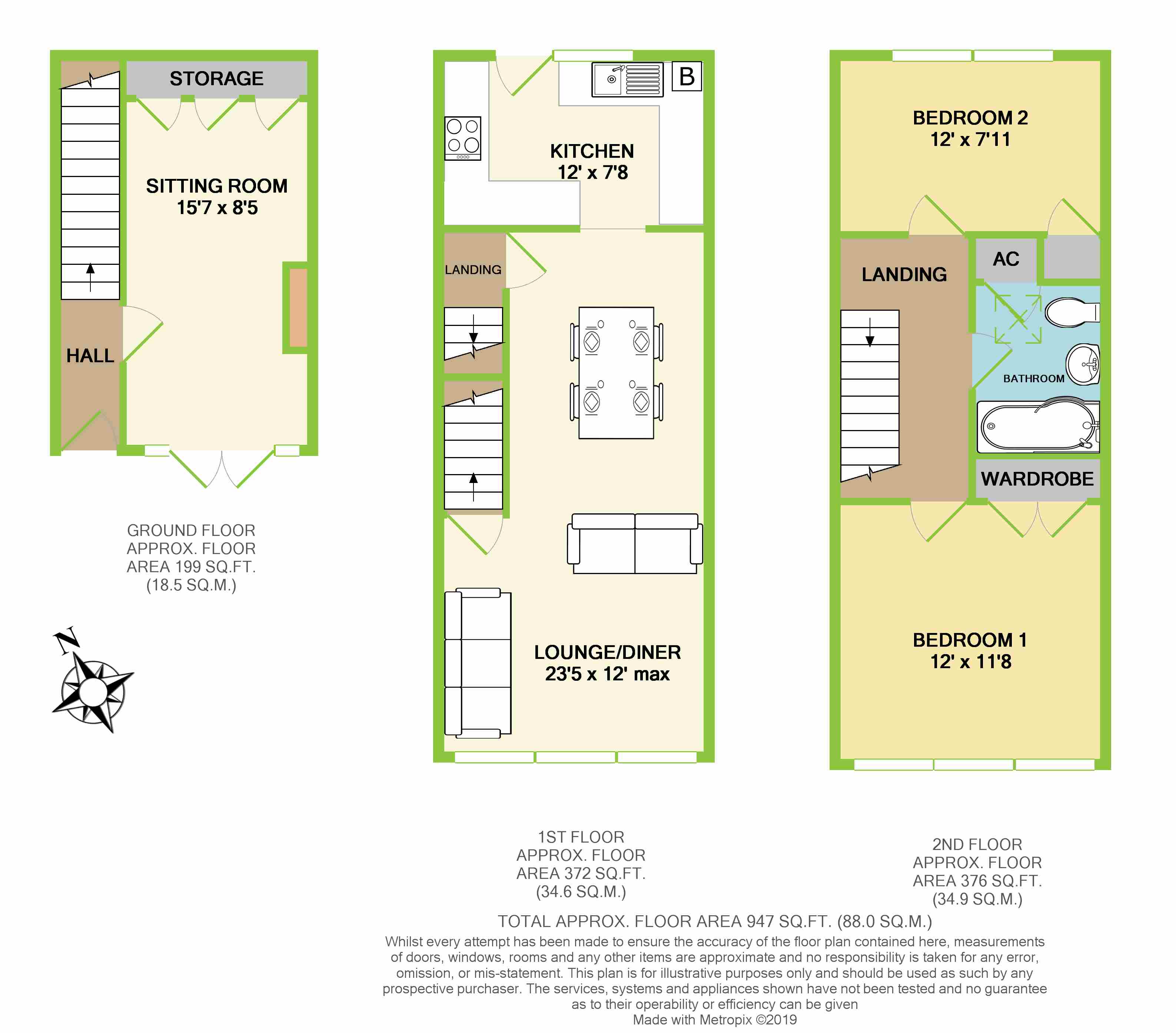 2 Bedrooms Town house for sale in Hillside View, Graigwen, Pontypridd CF37