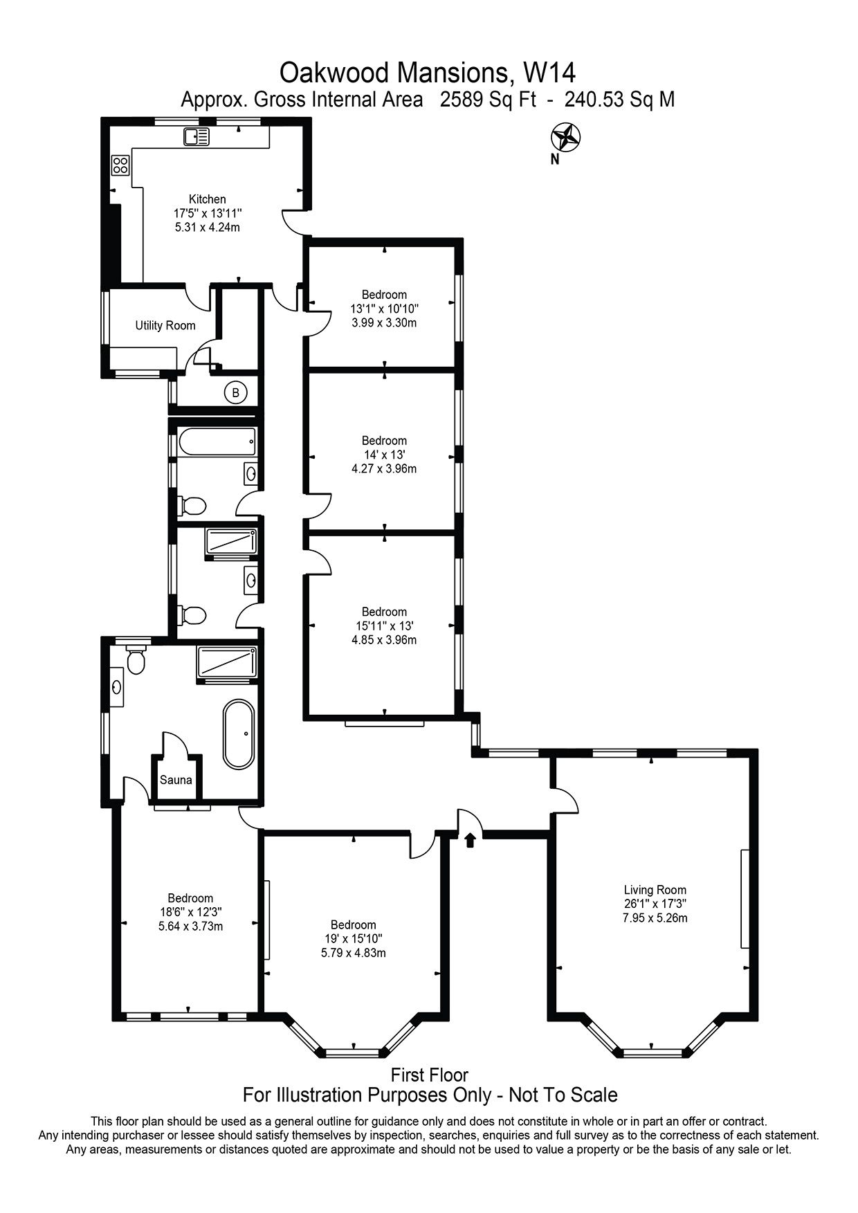 Flat 2, Oakwood Mansions, London floorplan