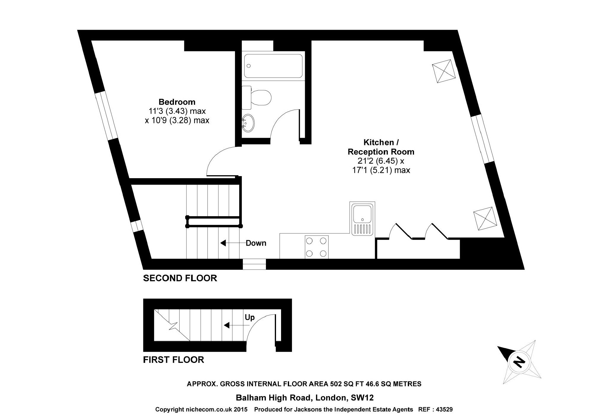 Flat 5, 92, Balham High Road, London floorplan