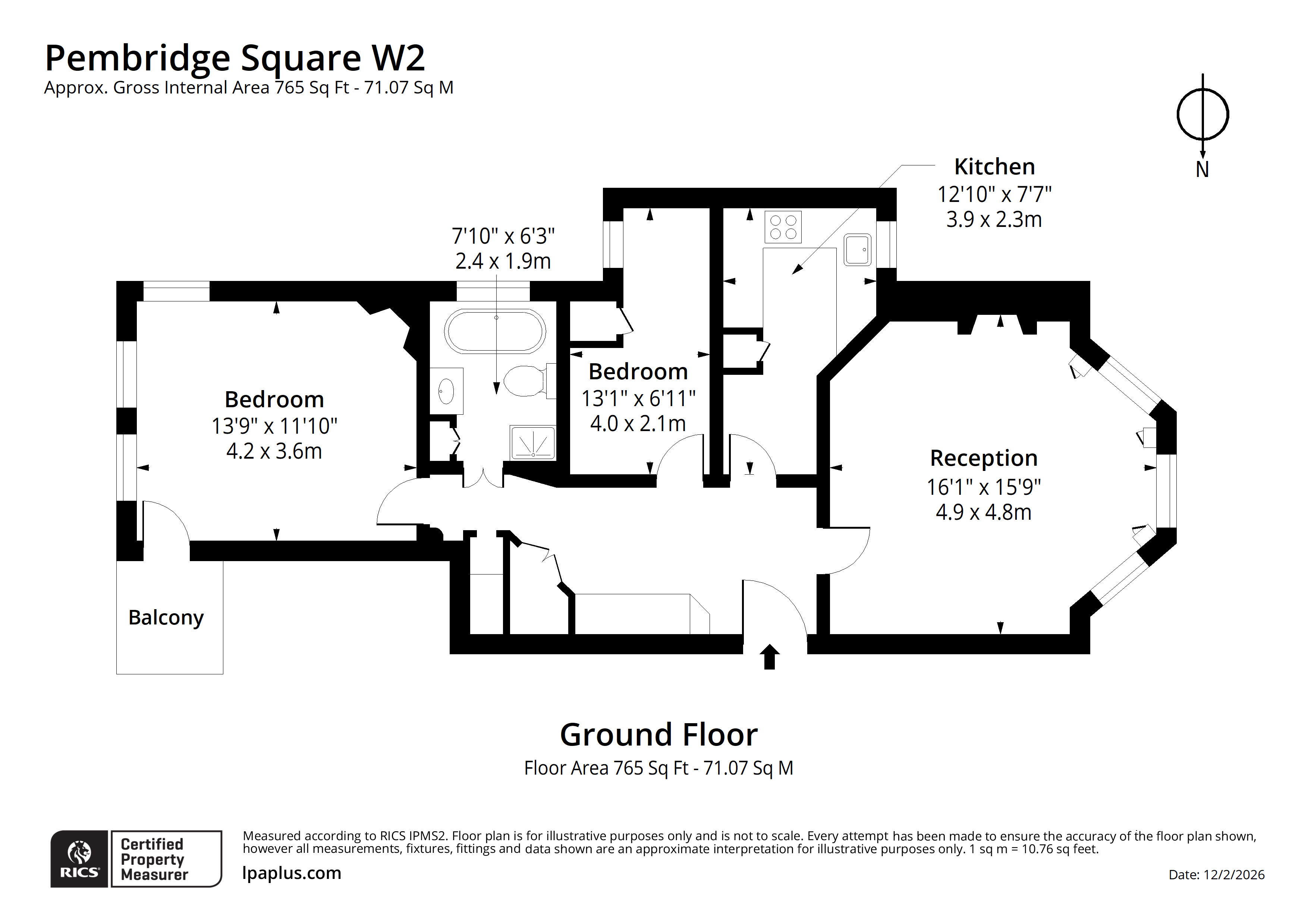Flat 2, 20, Pembridge Square, London floorplan