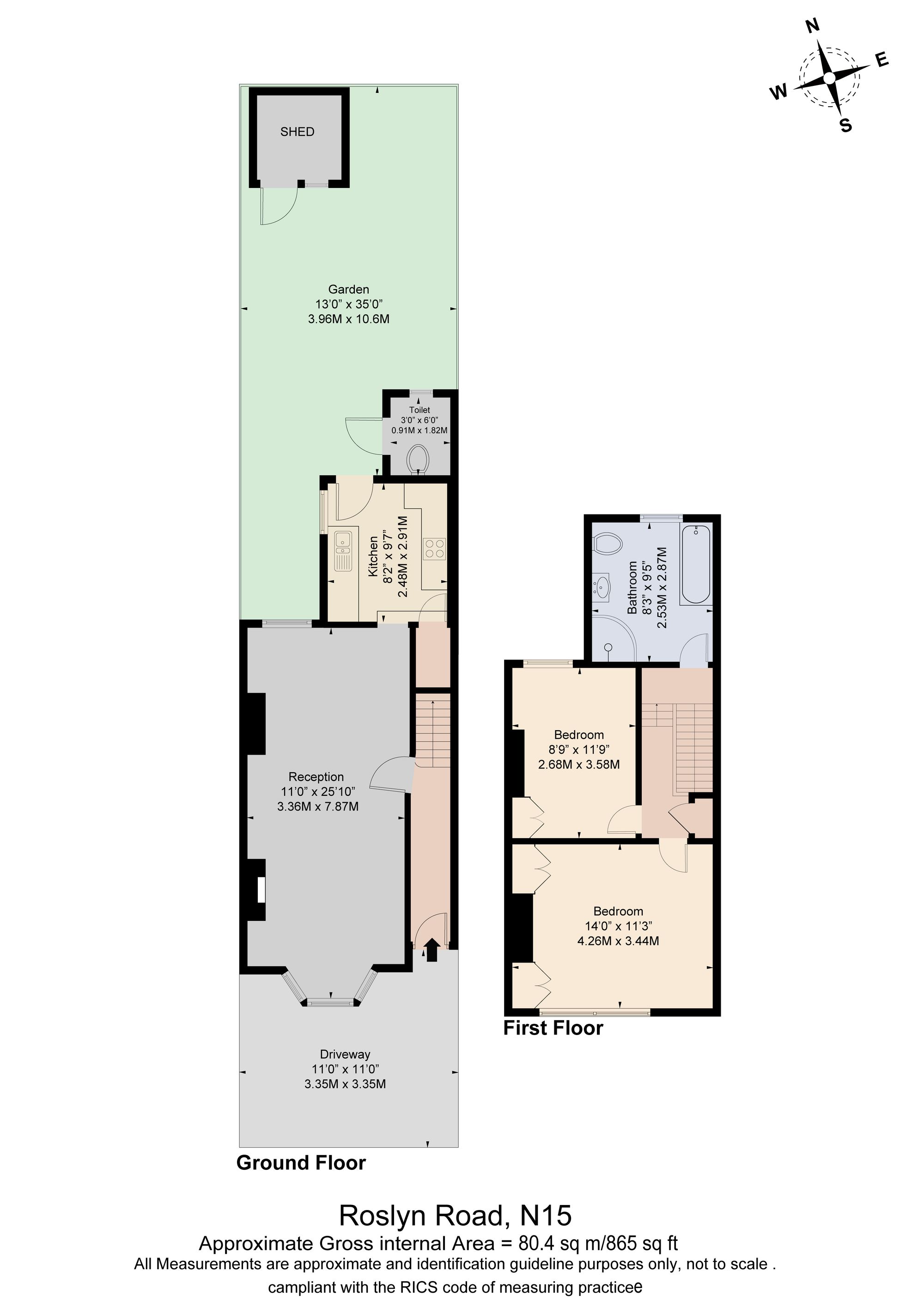 111 Roslyn Road, London floorplan