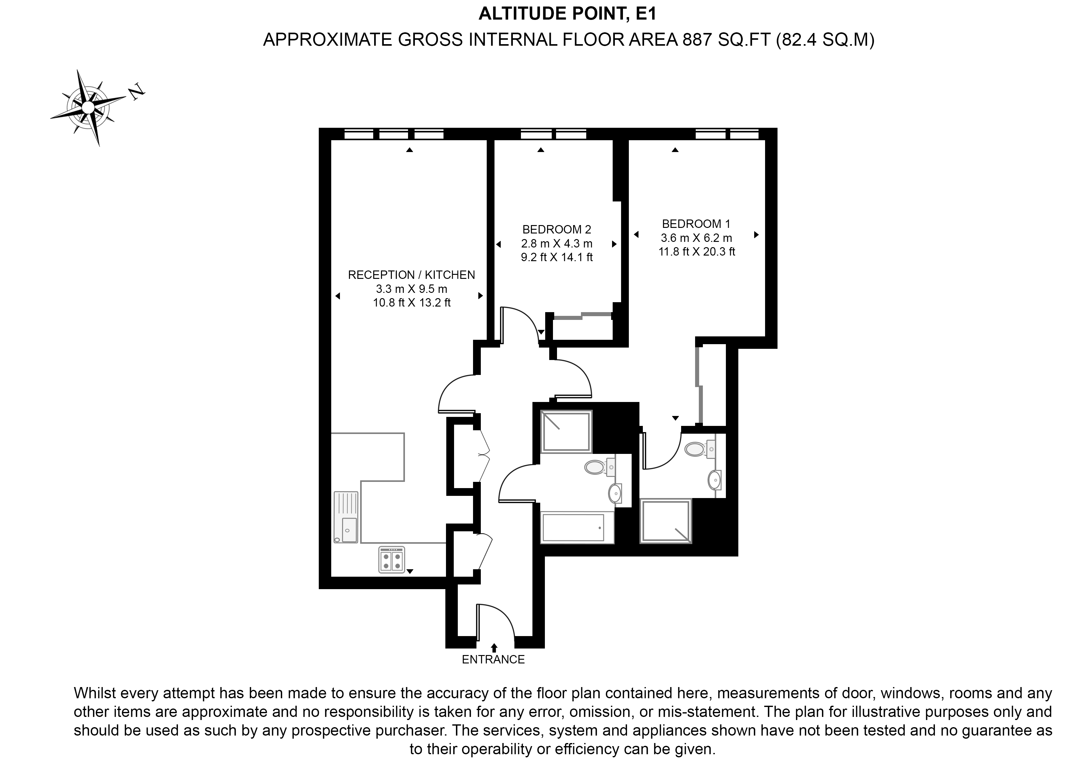 Flat 2401, (71), Altitude Point, Aldgate floorplan
