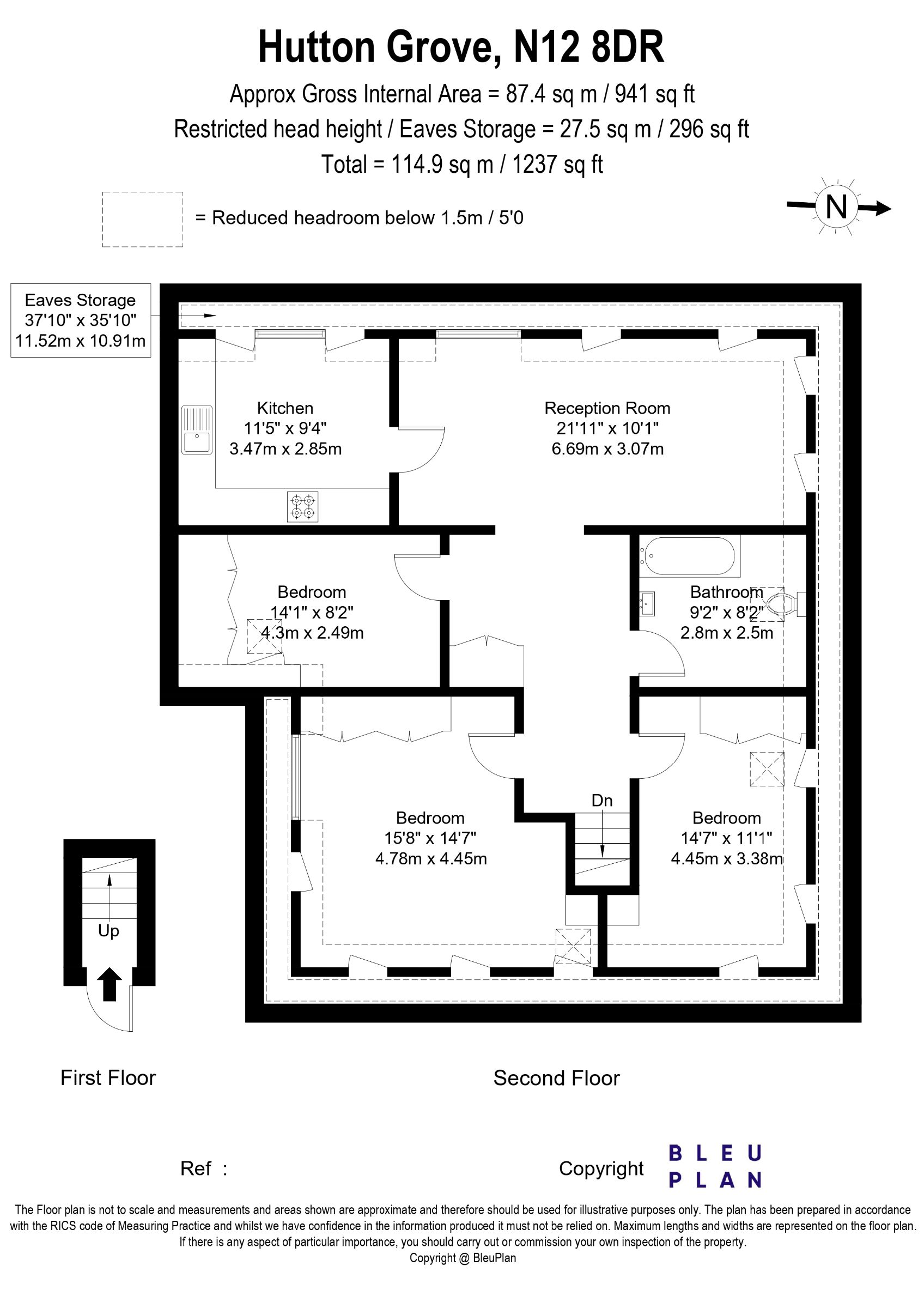 121 Hutton Grove, London floorplan