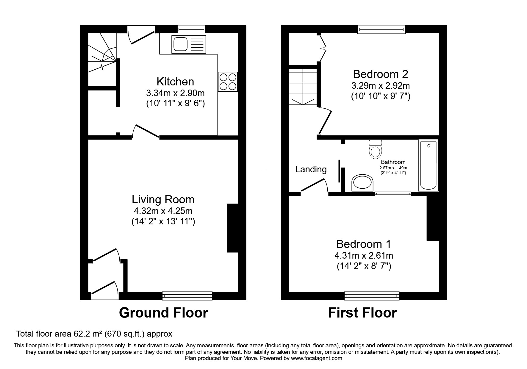 Turf Lane, Chadderton, Oldham, Greater Manchester OL9, 2 bedroom