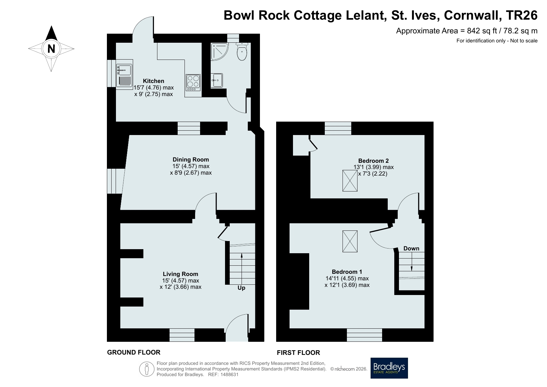 Bowl Rock Cottage,, Lelant, Cornwall floorplan
