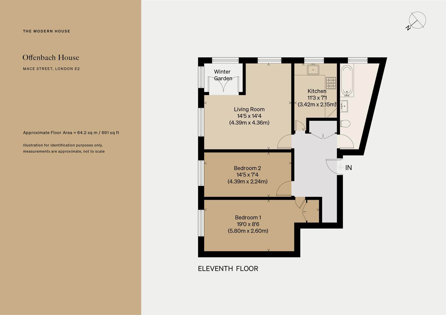 Flat 46, Offenbach House, Mace Street, London floorplan