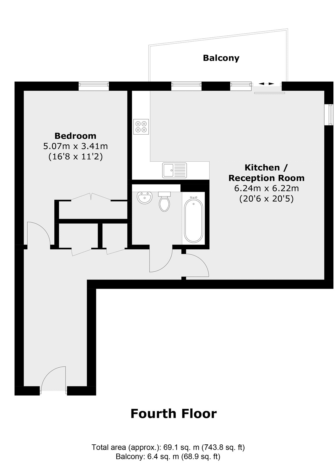 Flat 50, Galaxy Building, 5, Crews Street, London floorplan