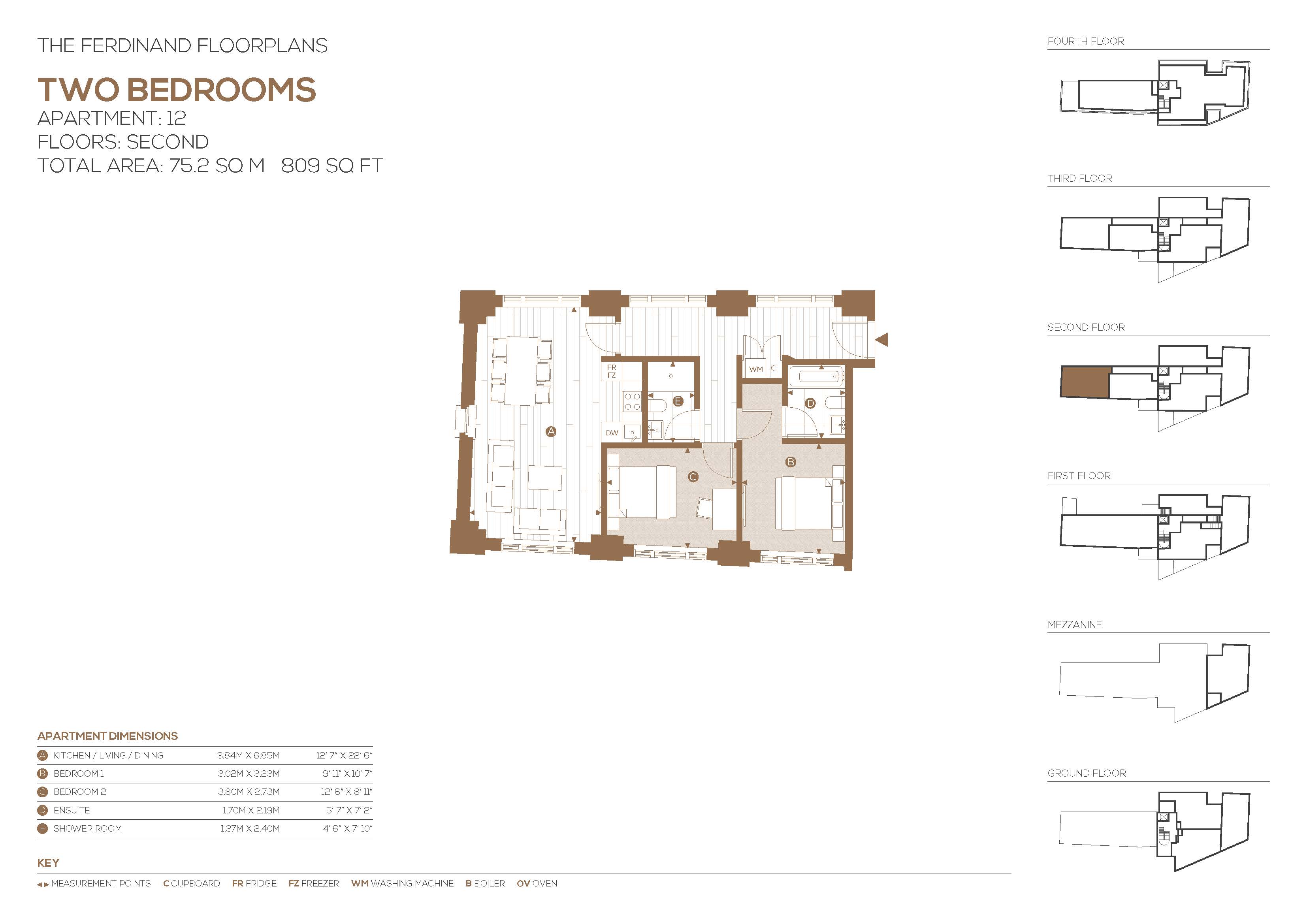 Flat 12,, Piano Studios, London floorplan