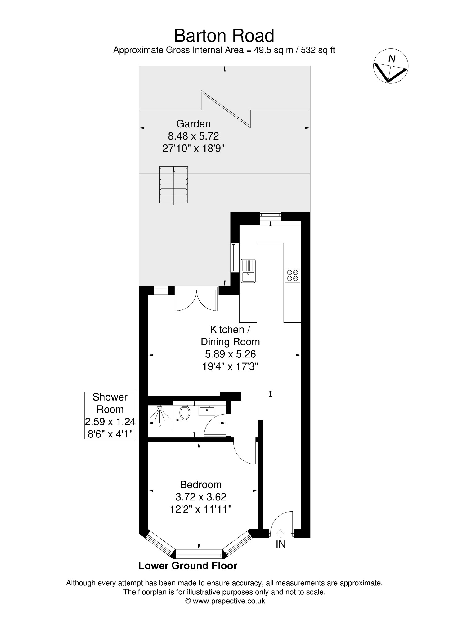 5  Basement Flat, Barton Road, London floorplan