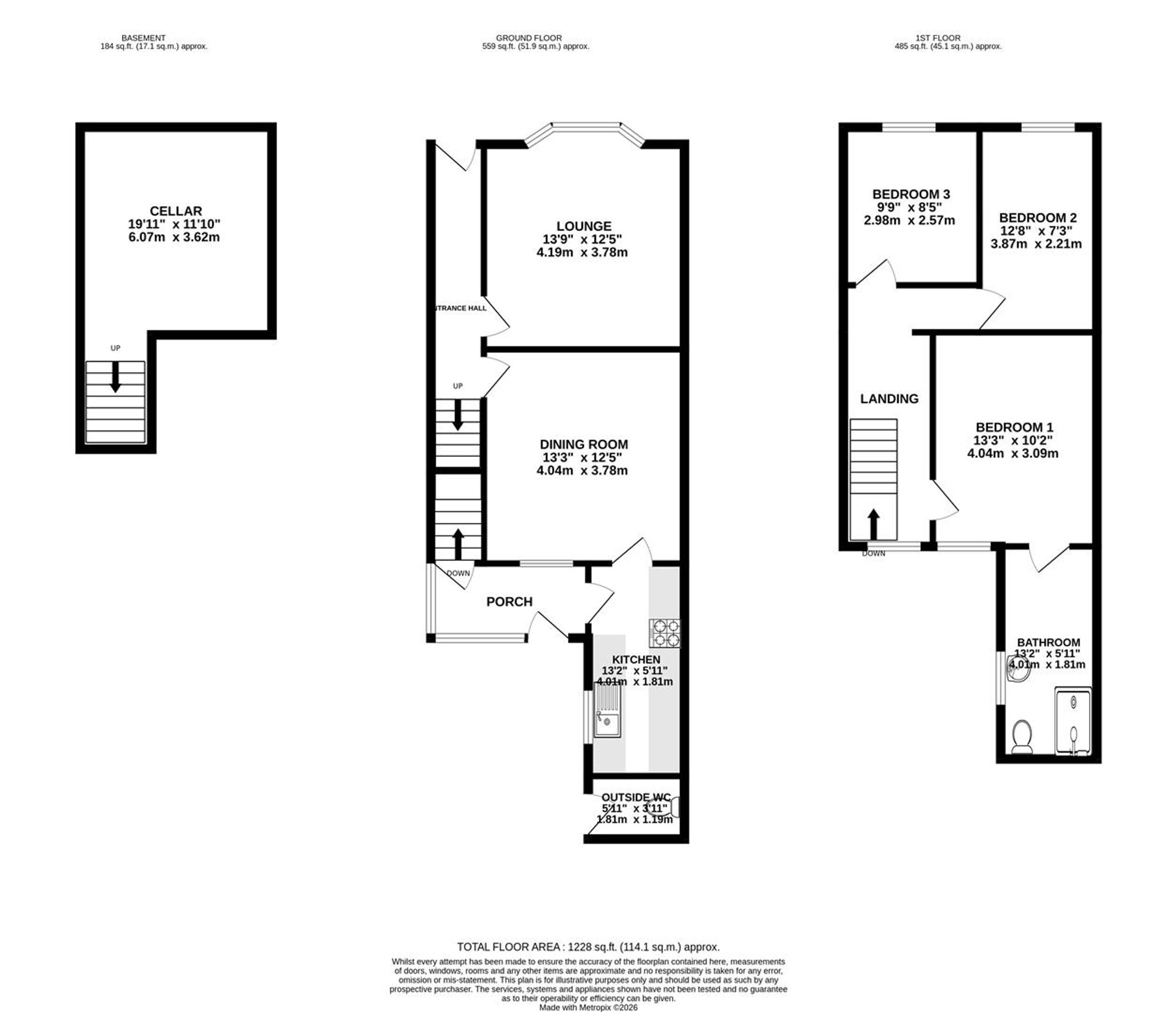 41, Queen Street, Chesterfield floorplan