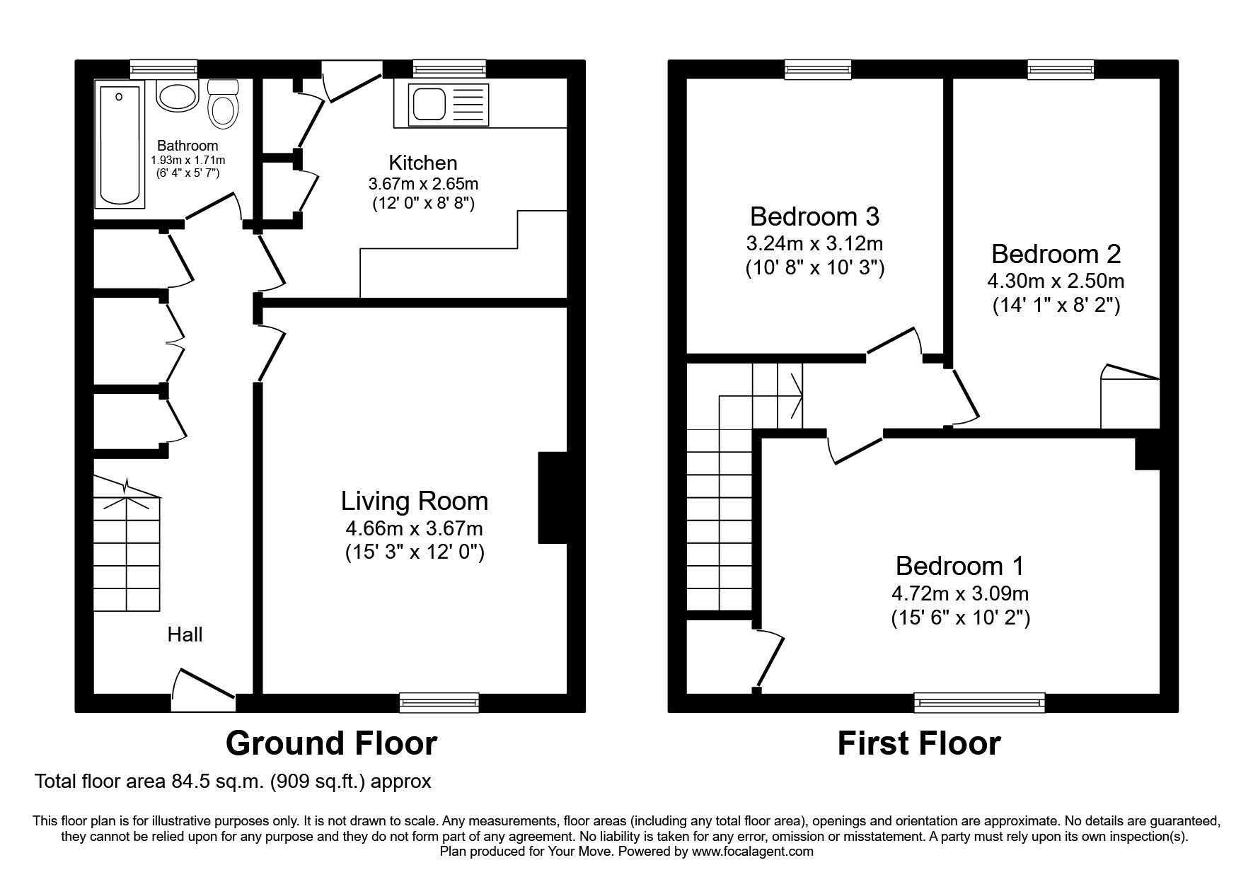 Greenpark Drive, Polmont, Falkirk, Stirlingshire FK2, 3 bedroom