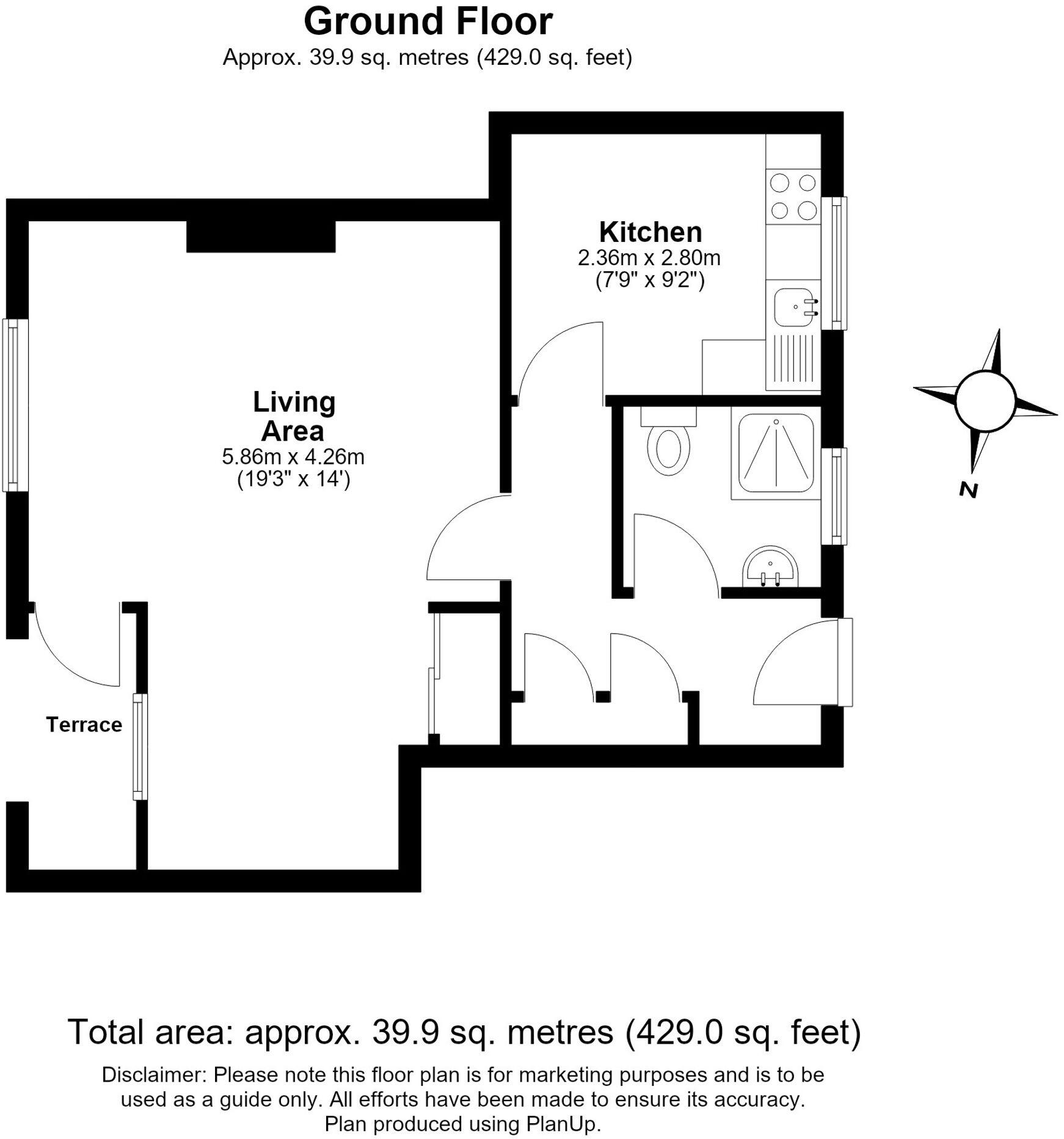 Flat 3 George Beare Lodge, Worsopp Drive, London floorplan