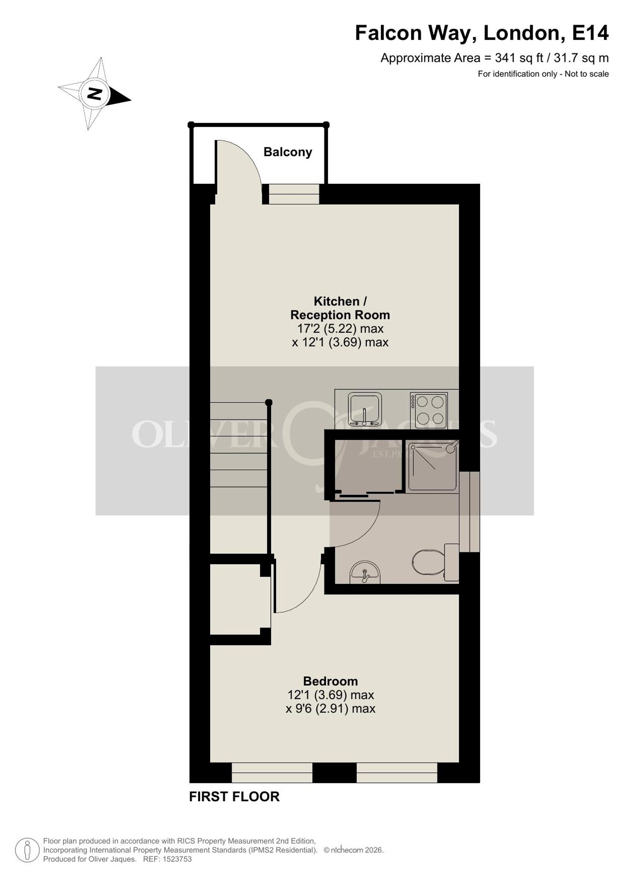 53 Falcon Way, London floorplan