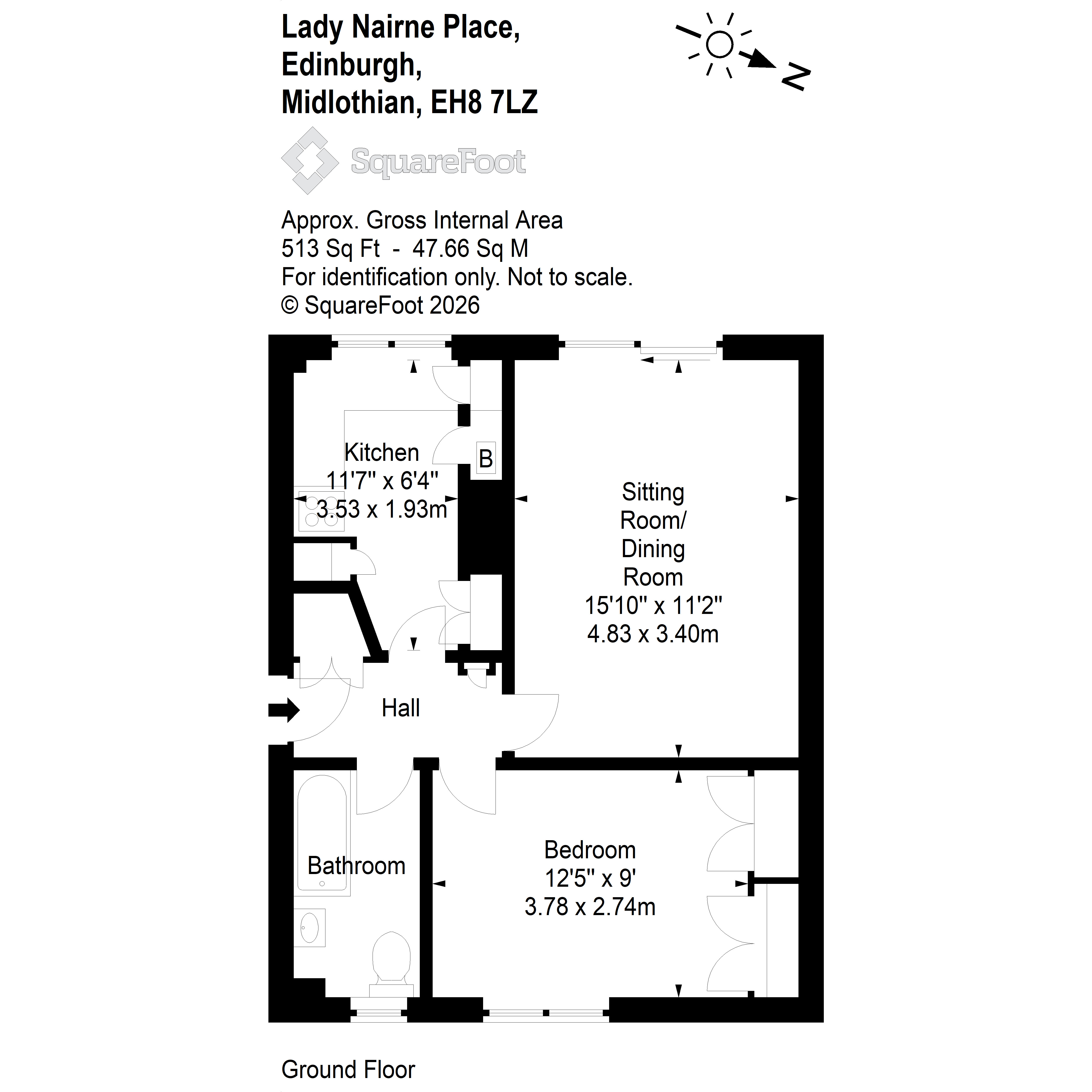 1/2, Lady Nairne Place, Edinburgh floorplan