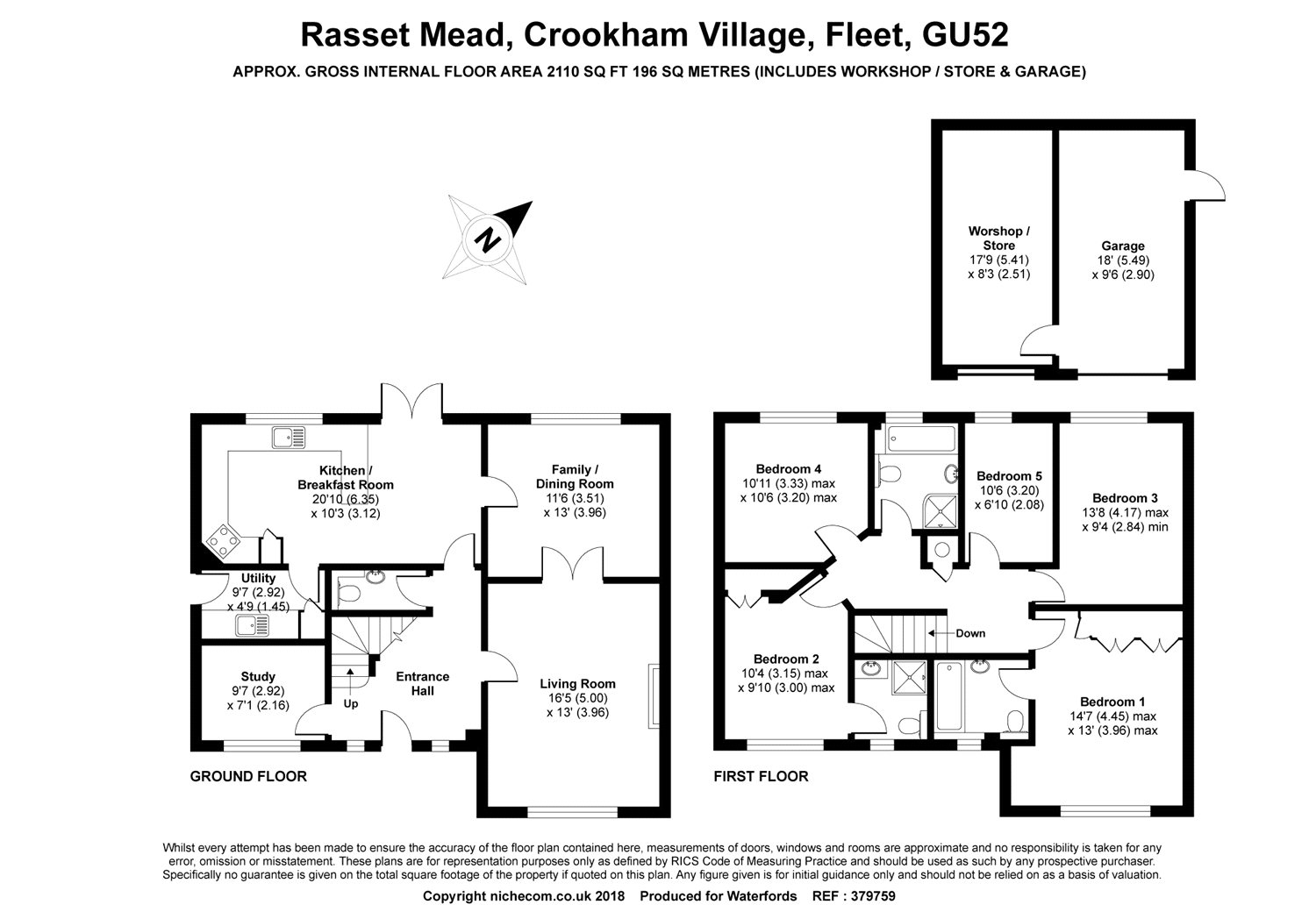 5 Bedrooms Parking/garage for sale in Rasset Mead, Crookham Village, Fleet GU52