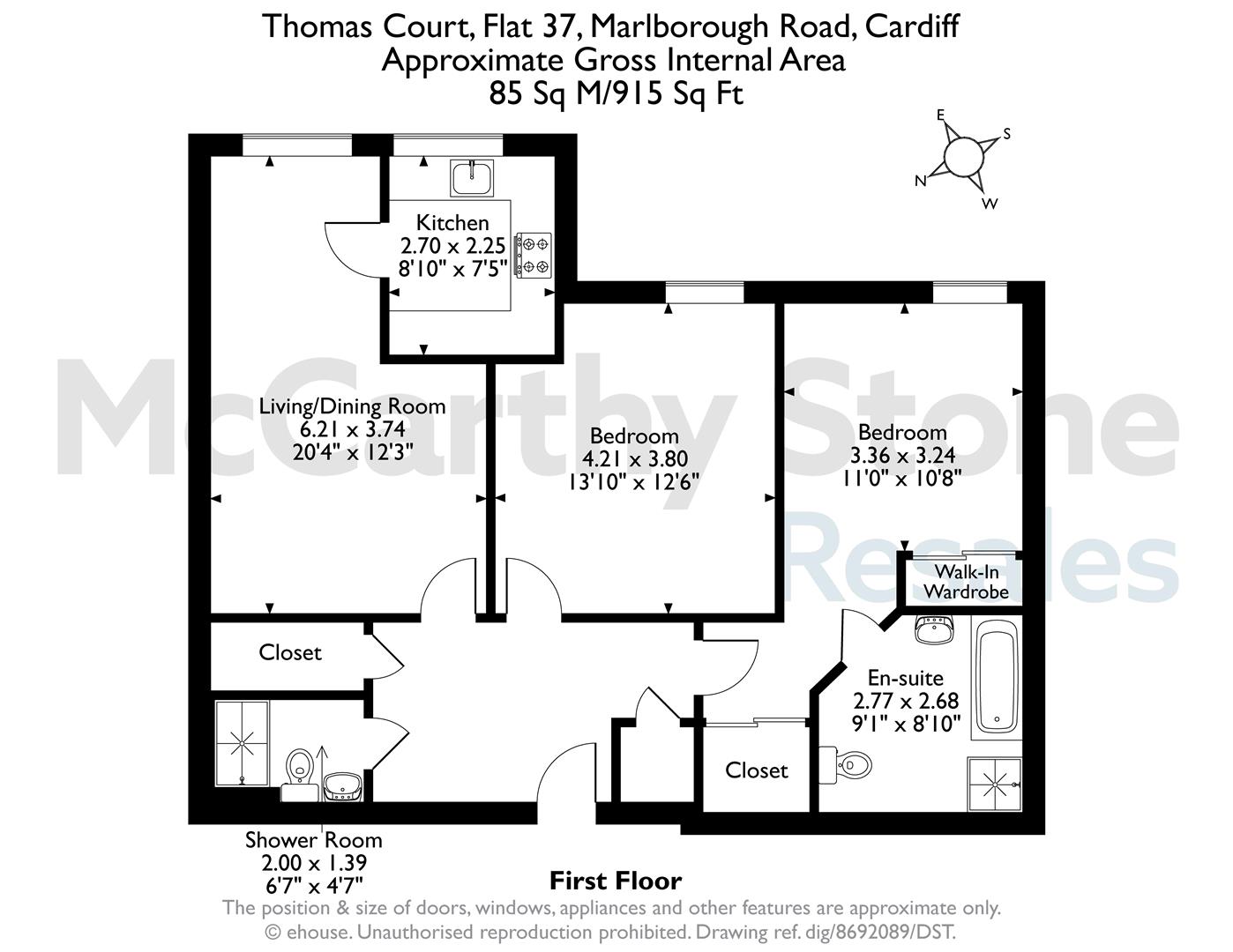 37 Thomas Court, Marlborough Road, Cardiff floorplan