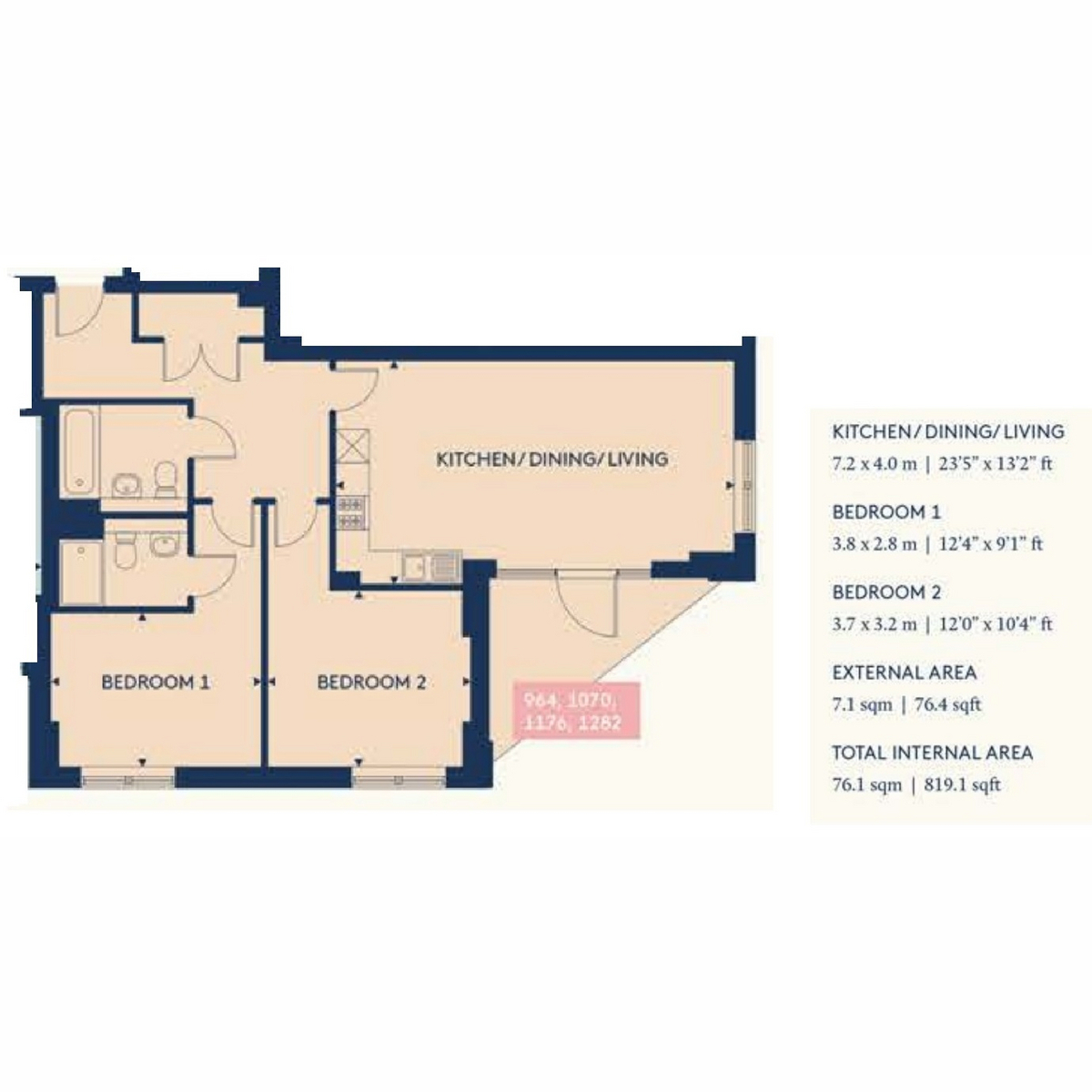 Flat 70 Bookbinder Point, Acton, W3 floorplan