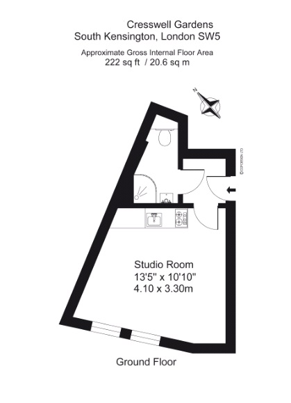 0 Bedrooms Studio to rent in Cresswell Gardens, London SW5