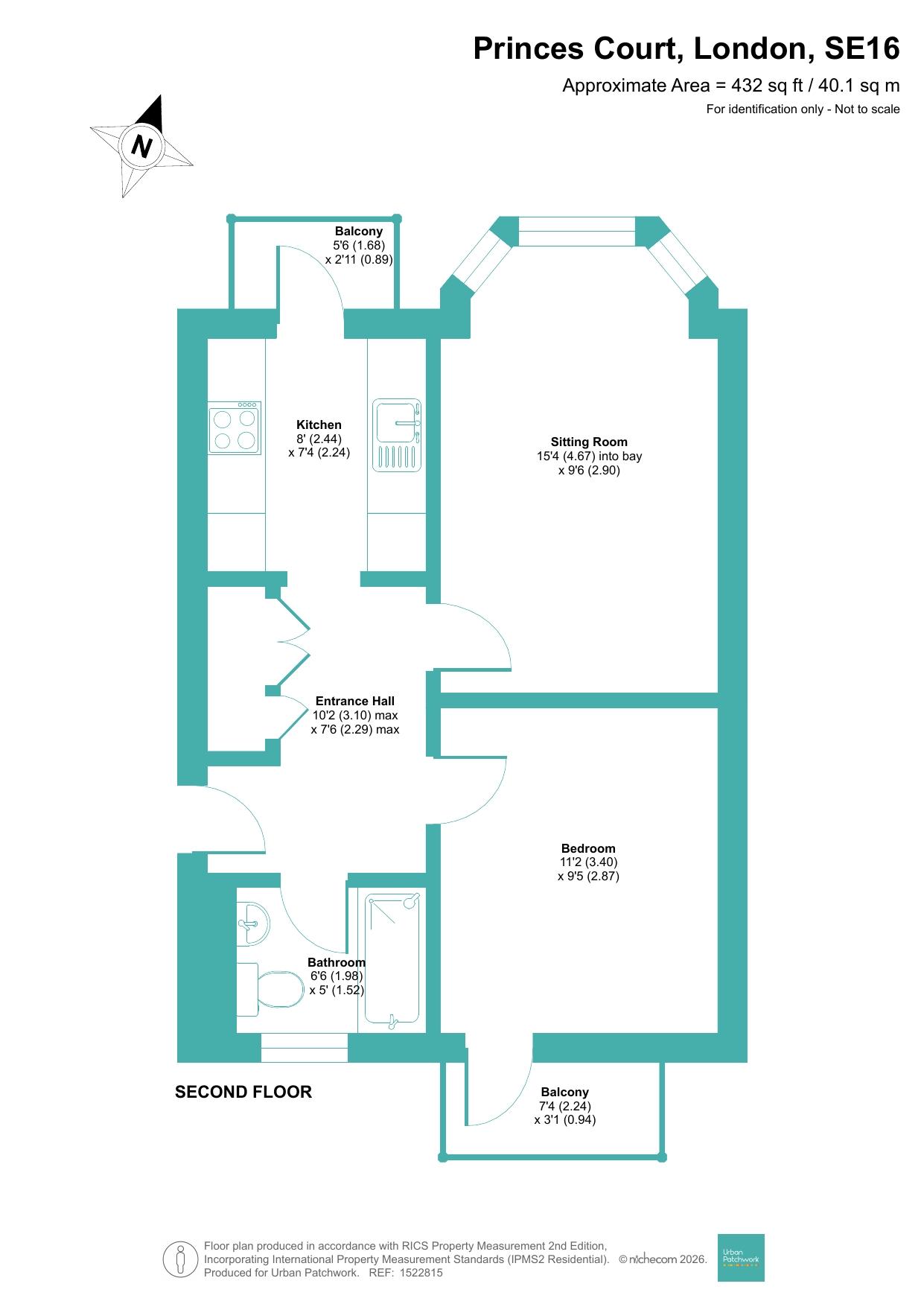 15, Princes Court, London floorplan