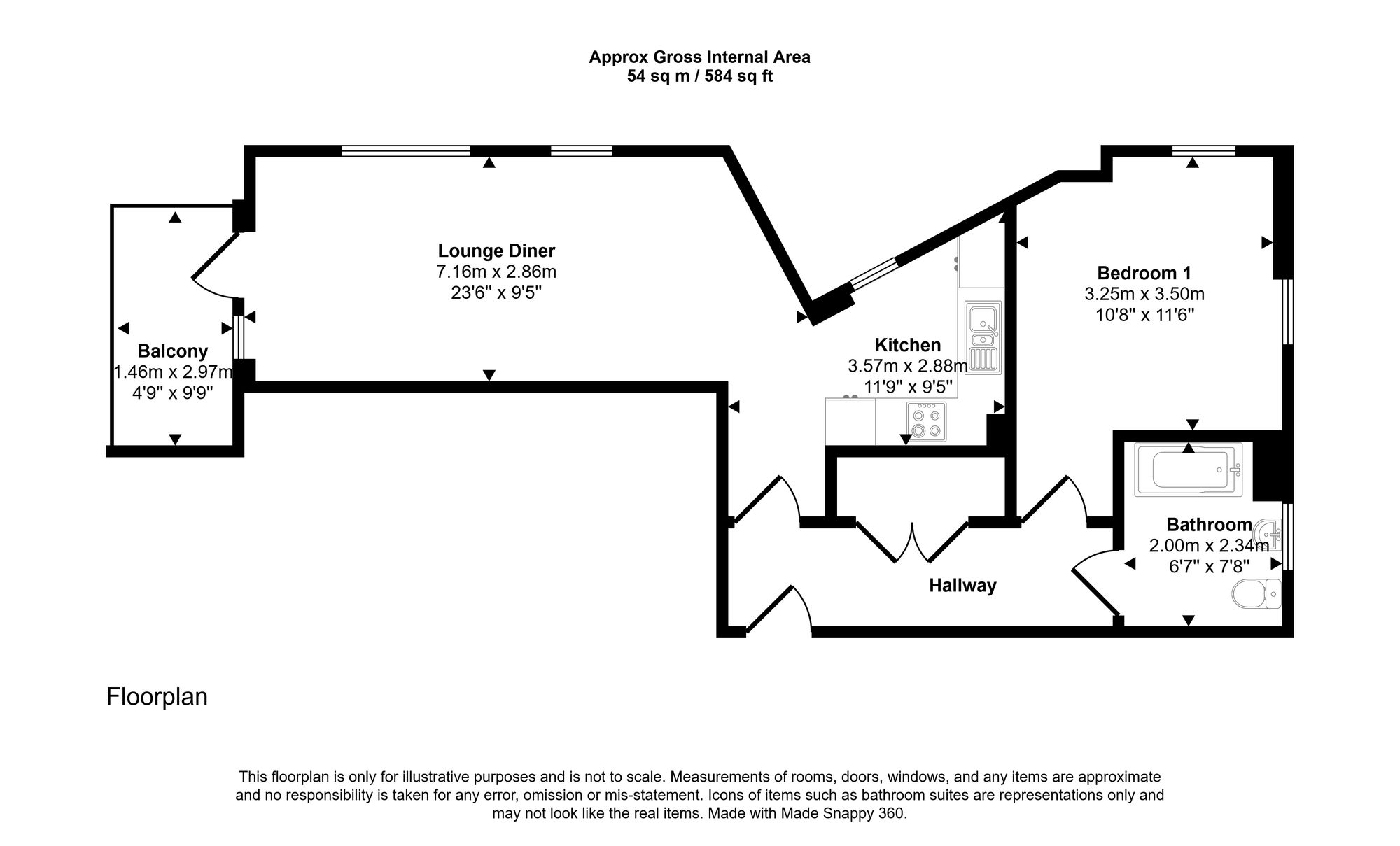 Flat 34, Hallington Court, Edgware floorplan
