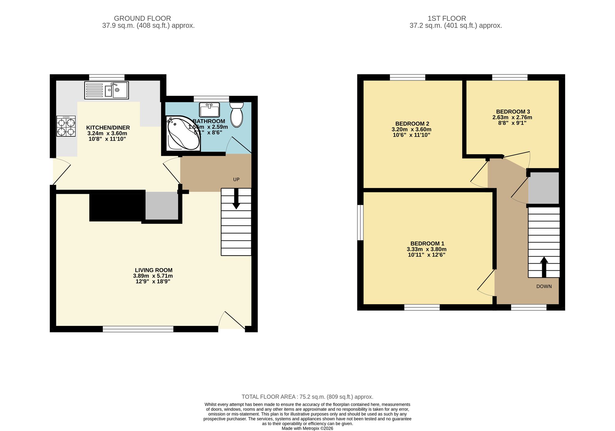 20 South Close, Dronfield floorplan
