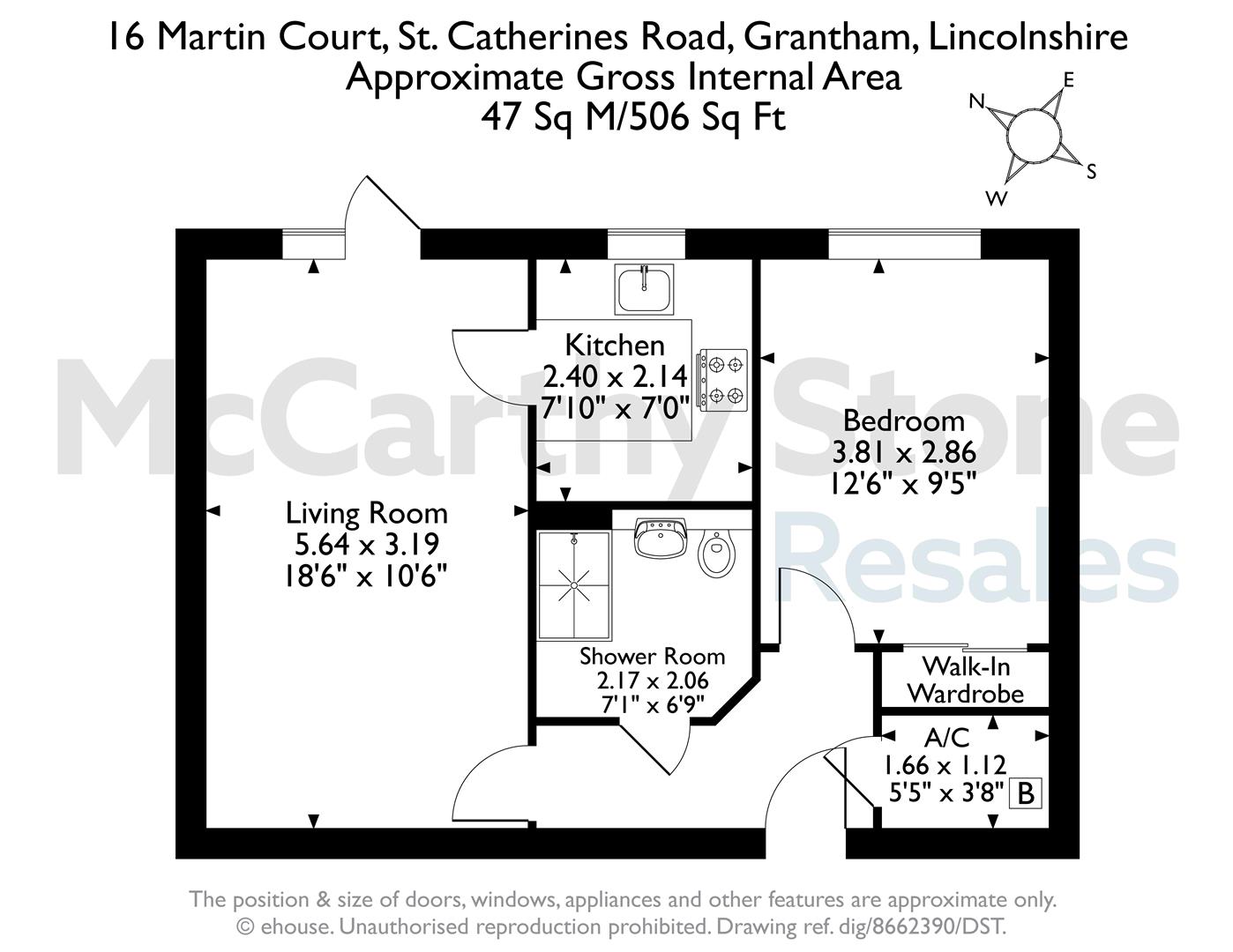 16 Martin Court, St. Catherines Road, Grantham floorplan