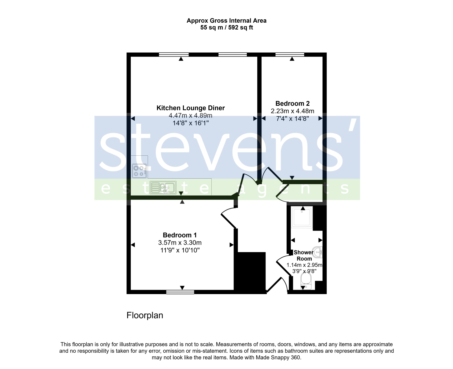 Flat 9, 6-8, St James Court, Okehampton floorplan