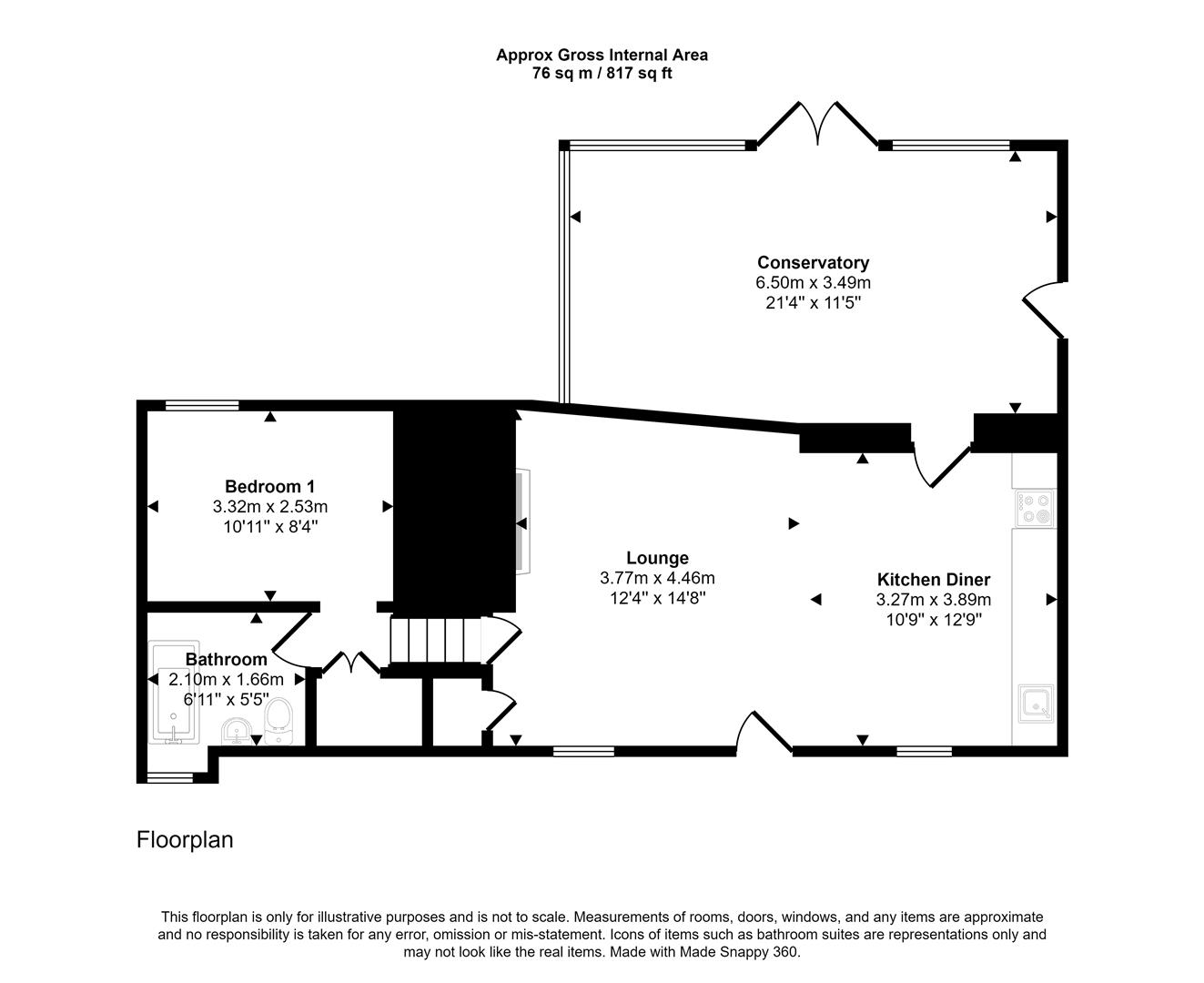Hill Cottage, Tenby floorplan