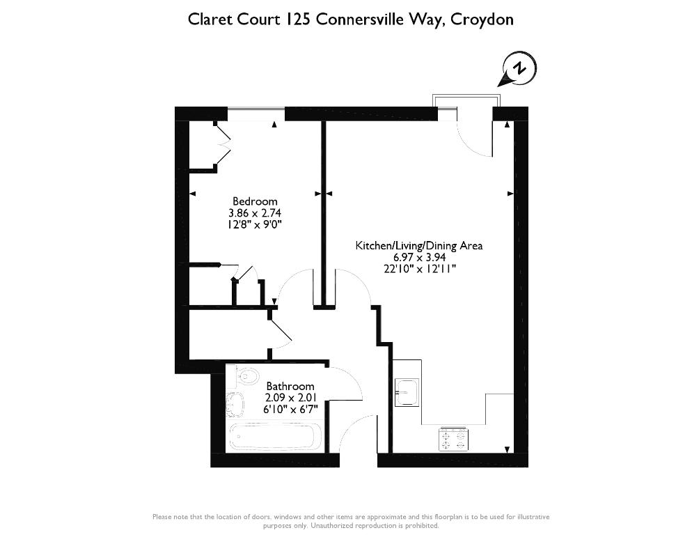 1 Bedrooms Flat for sale in Connersville Way, Croydon CR0