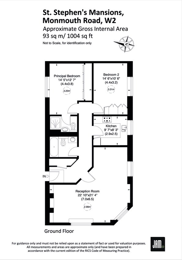 Flat 3, St. Stephens Mansions, 1, Monmouth Road, London floorplan