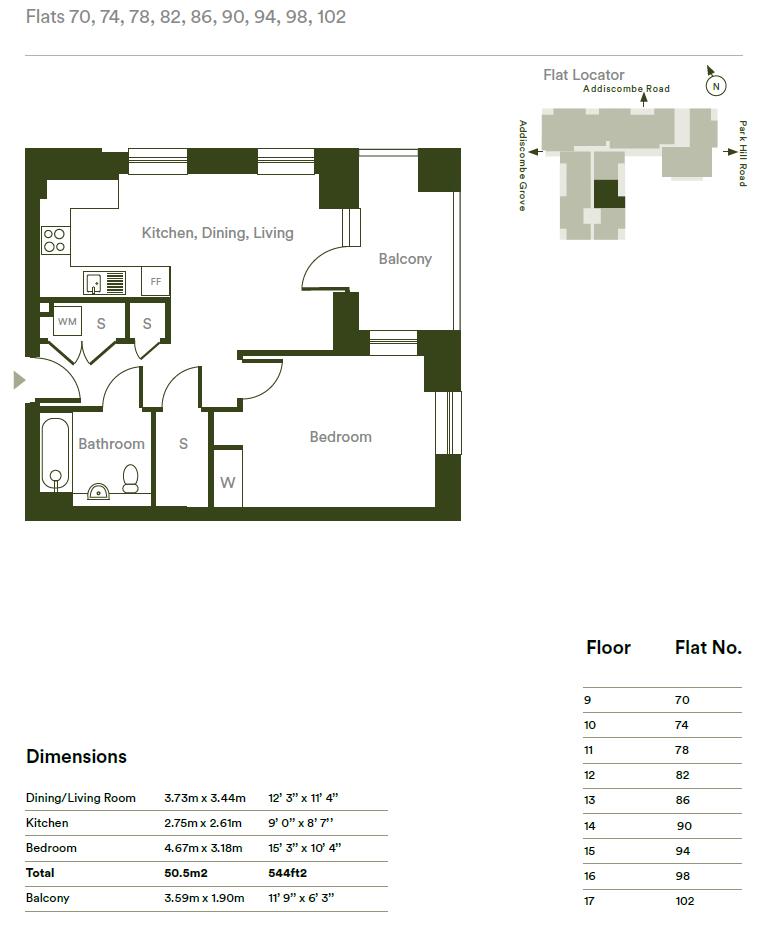 86K West Heights, 30 Addiscombe Road, Croydon floorplan