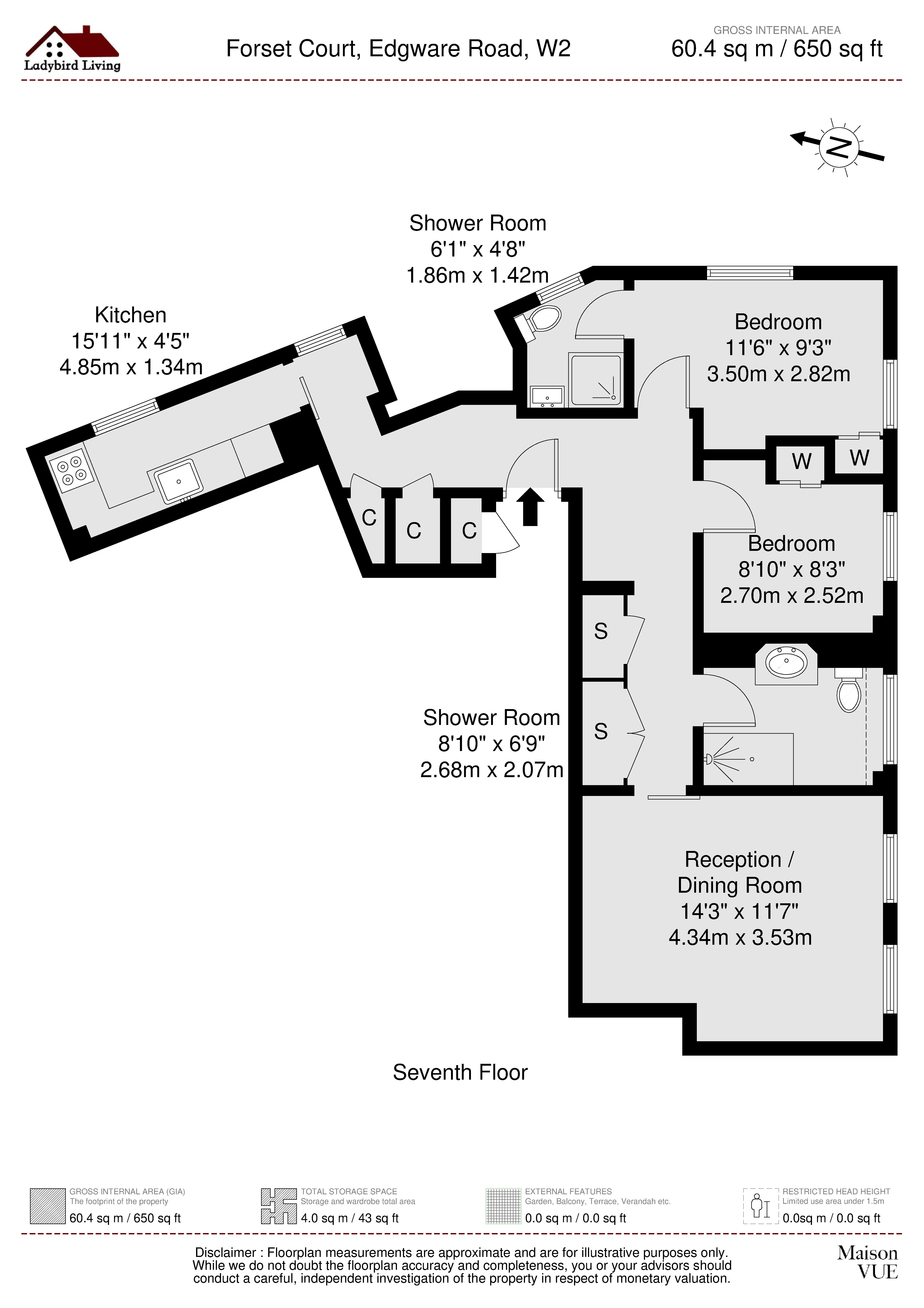 90 Forset Court,, Edgware Road, London floorplan