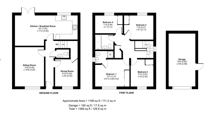 51, Saturn Close, Warminster floorplan