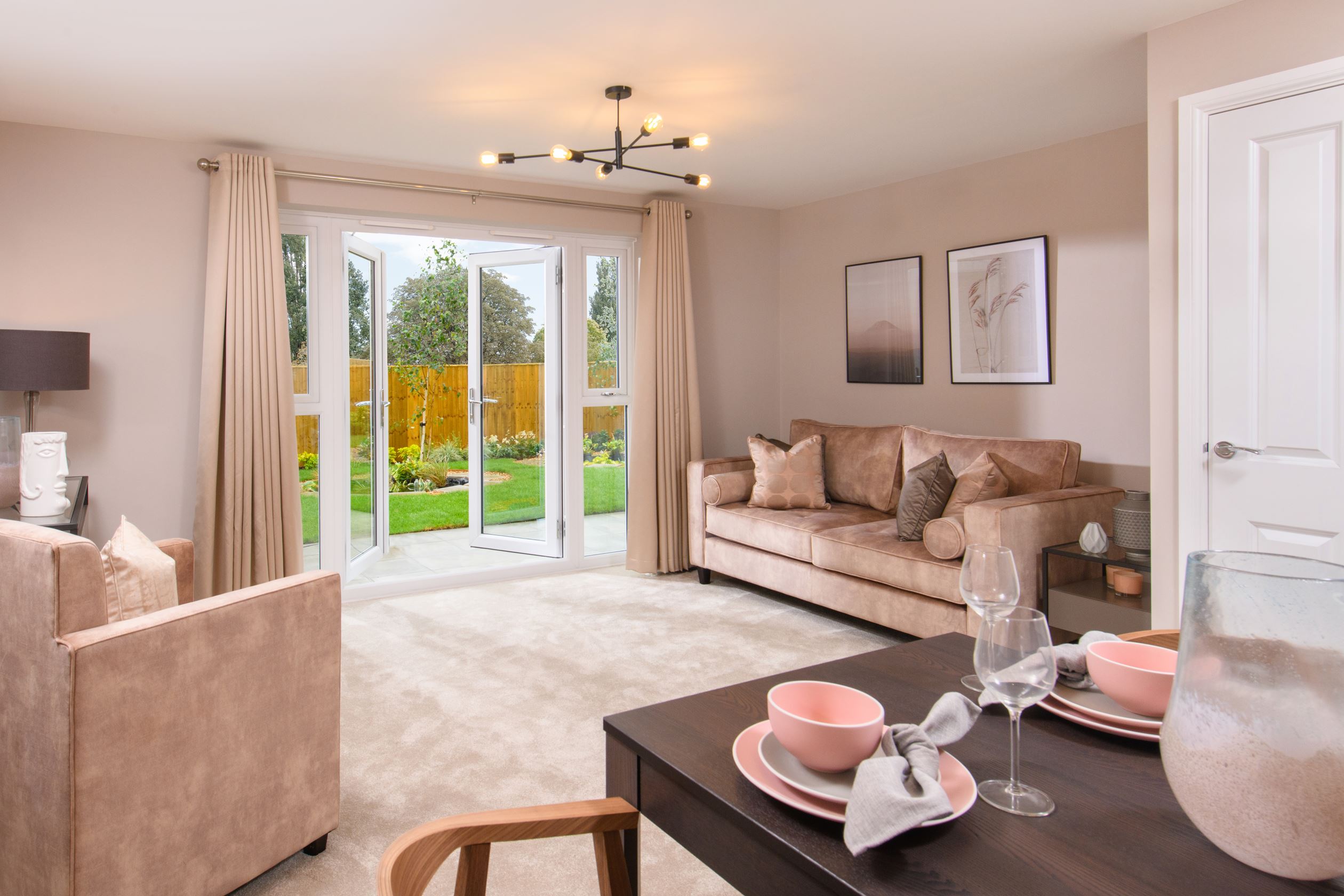 Internal Image Of The Lounge/Dining Room With French Doors To Garden