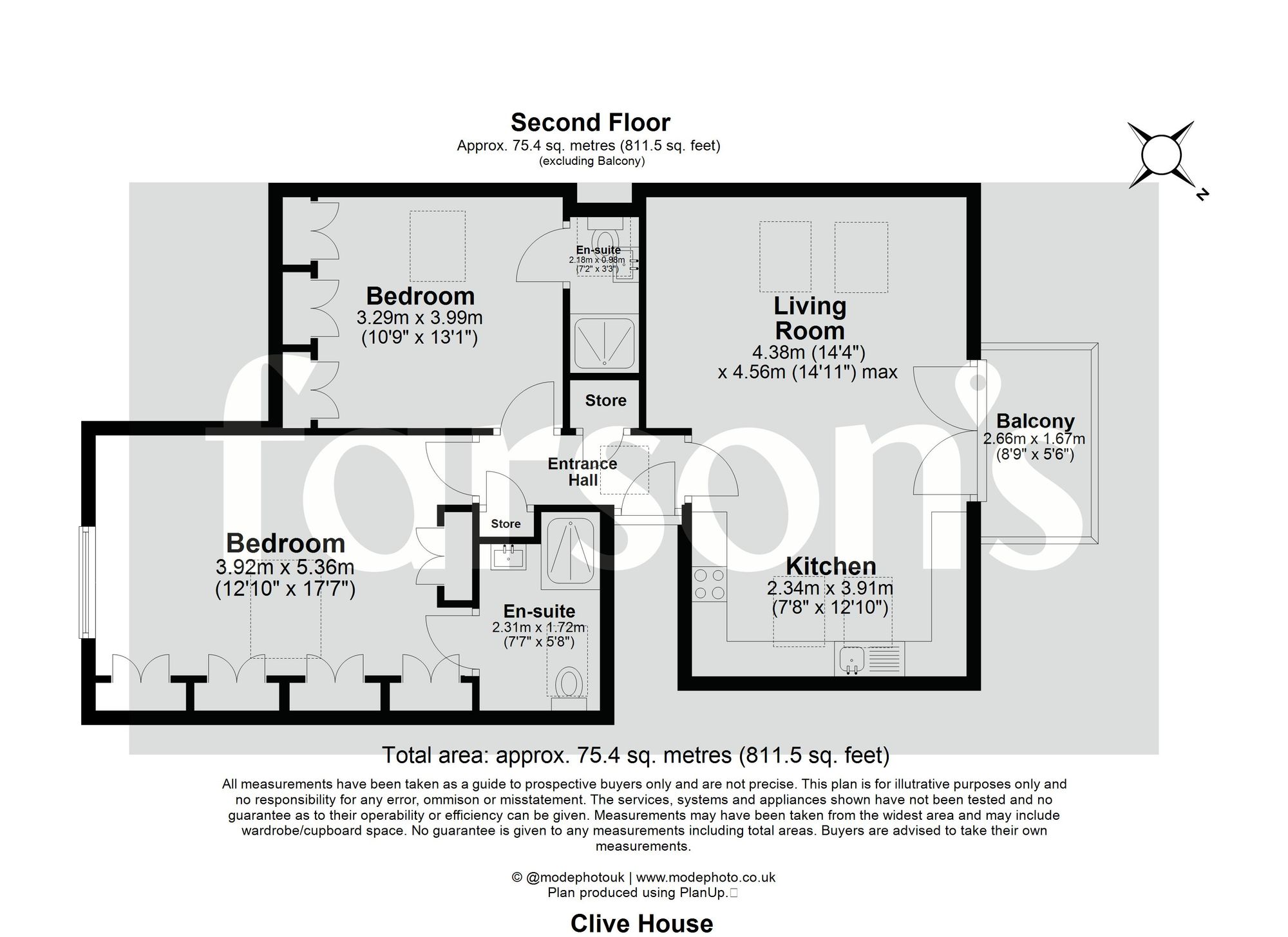 Flat 3, Clive House, Brentwood floorplan